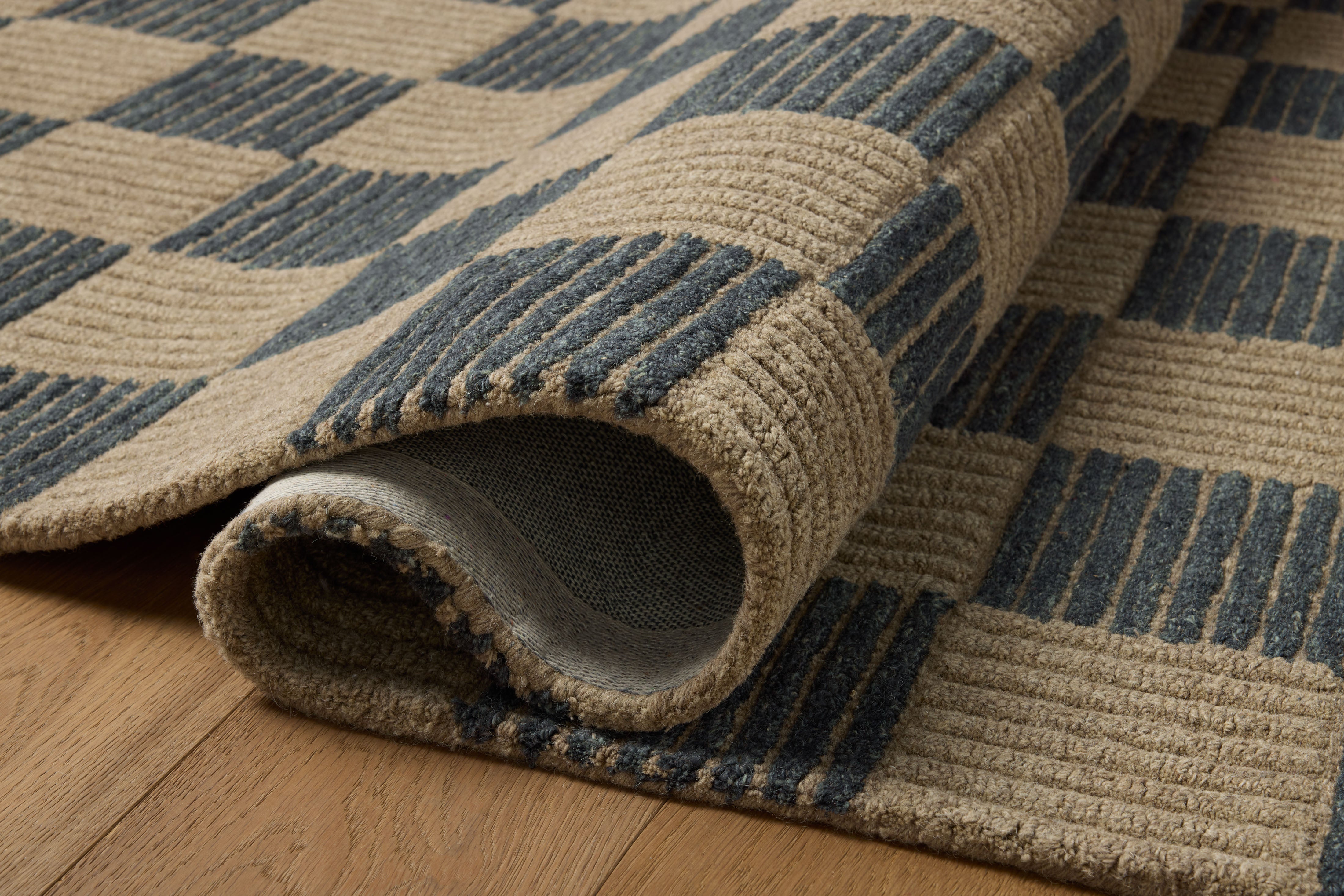 Brigette Romanek x Loloi Madi Taupe / Navy Rug RUGS - wool Loloi 18" x 18" sample