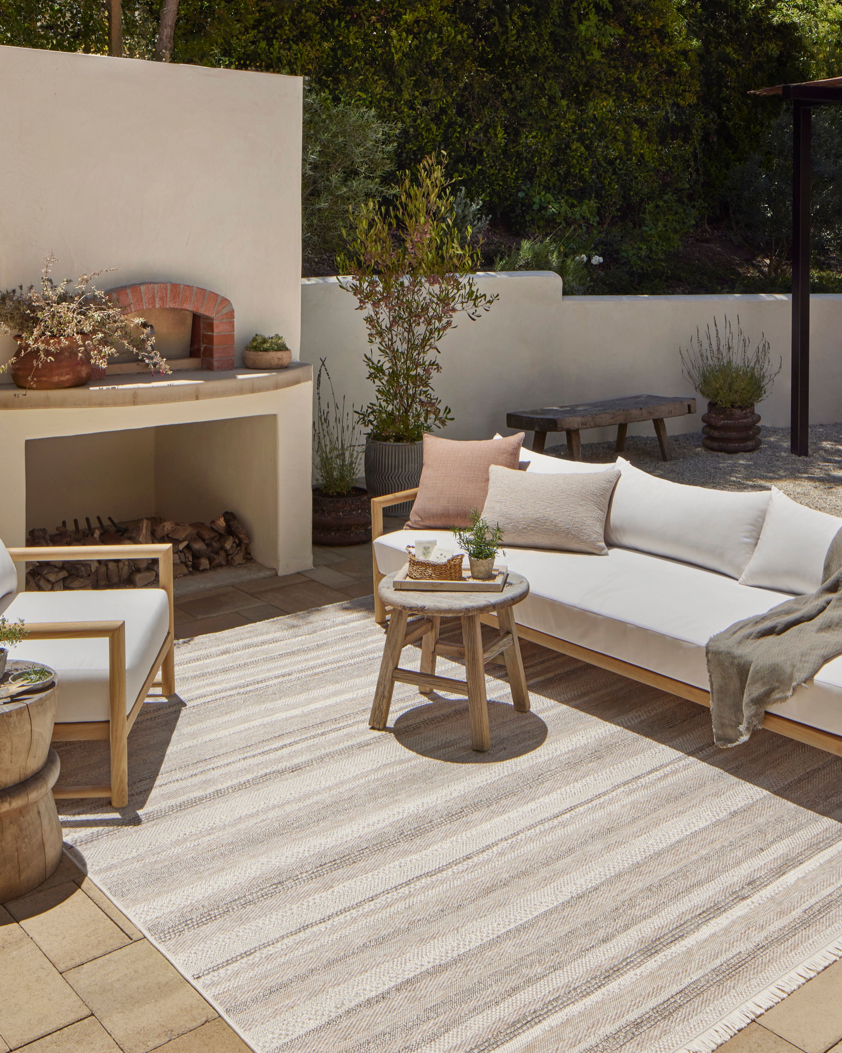 Amber Lewis x Loloi Malibu Ivory / Dove Rug No. 05 5-Rugs - indoor/outdoor Loloi