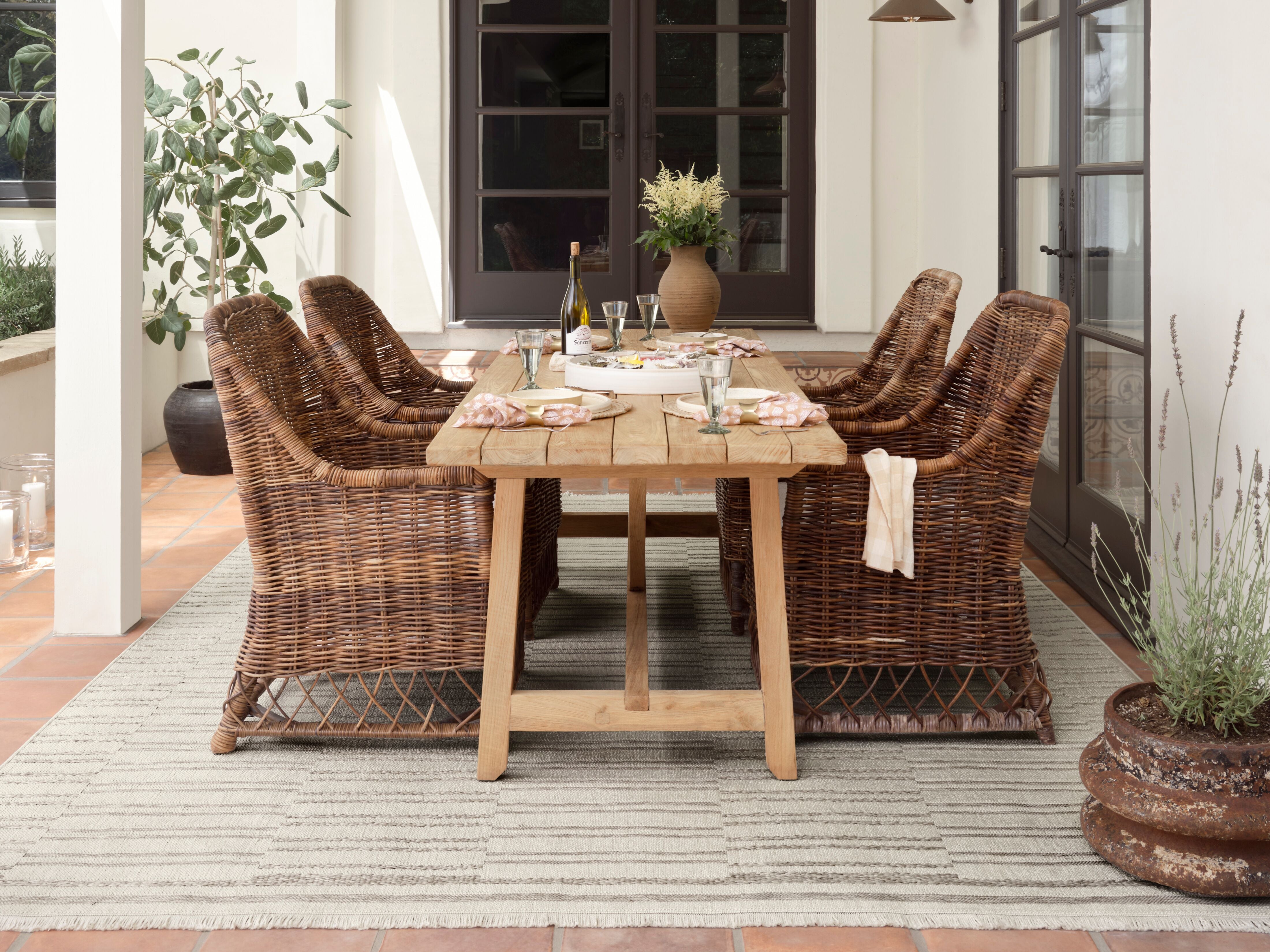Amber Lewis x Loloi Malibu Ivory / Dove Rug No. 02 5-Rugs - indoor/outdoor Loloi