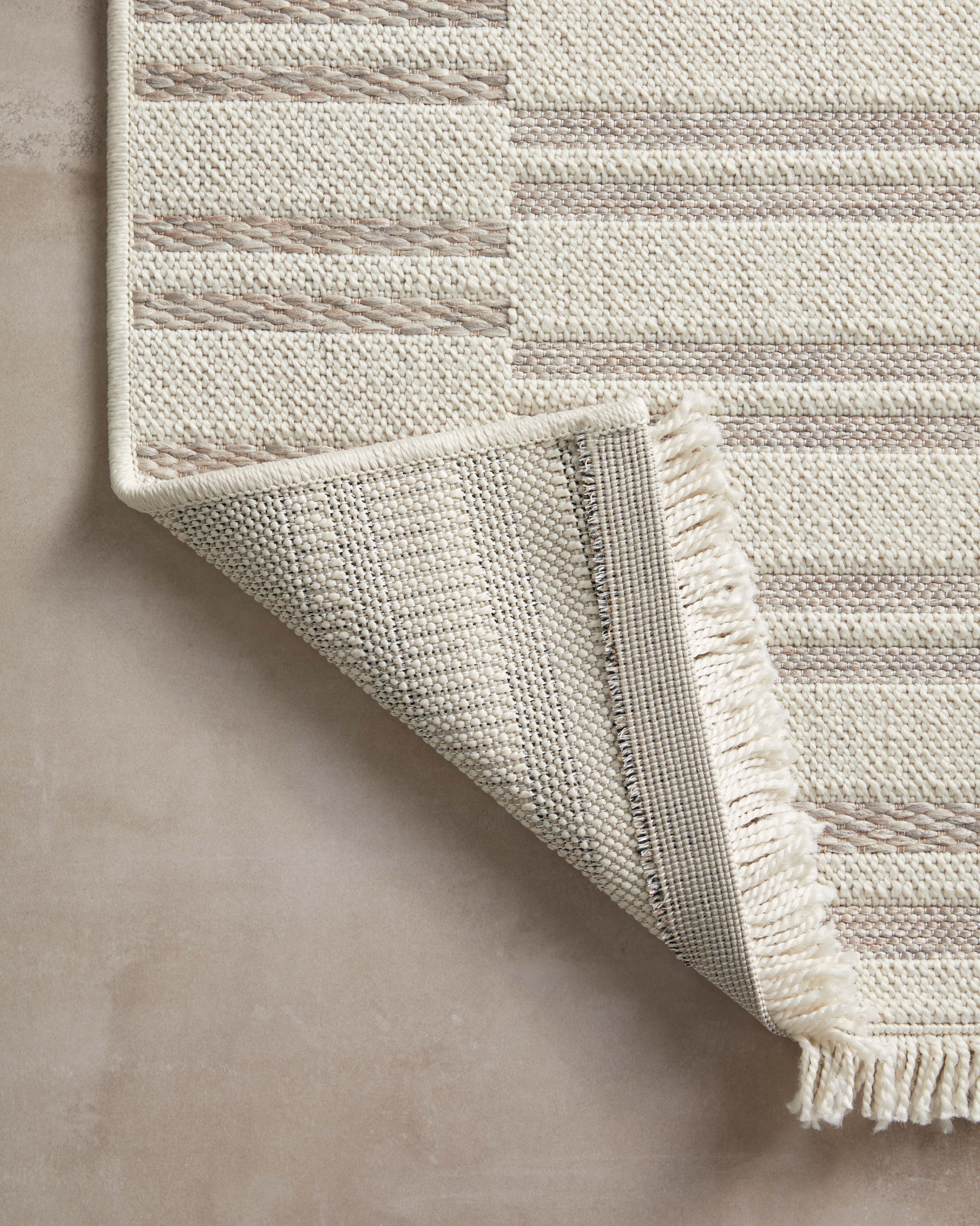 OVERSTOCK RUG - Amber Lewis x Loloi Malibu Ivory / Dove Rug No. 01 - 5'1" x 7'7" IN STORE - Sale Rugs Loloi