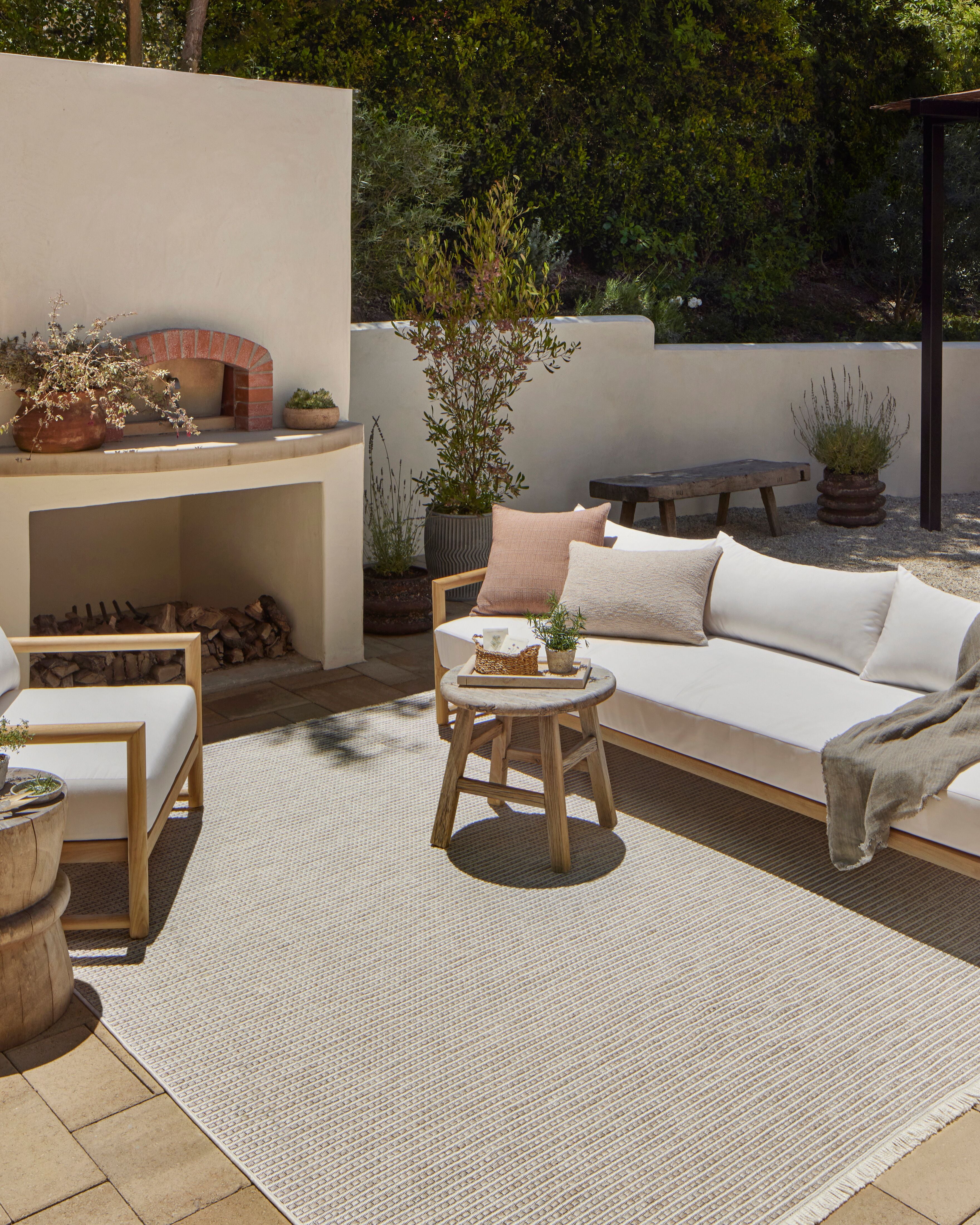 Amber Lewis x Loloi Malibu Ivory / Dove Rug No. 03 5-Rugs - indoor/outdoor Loloi