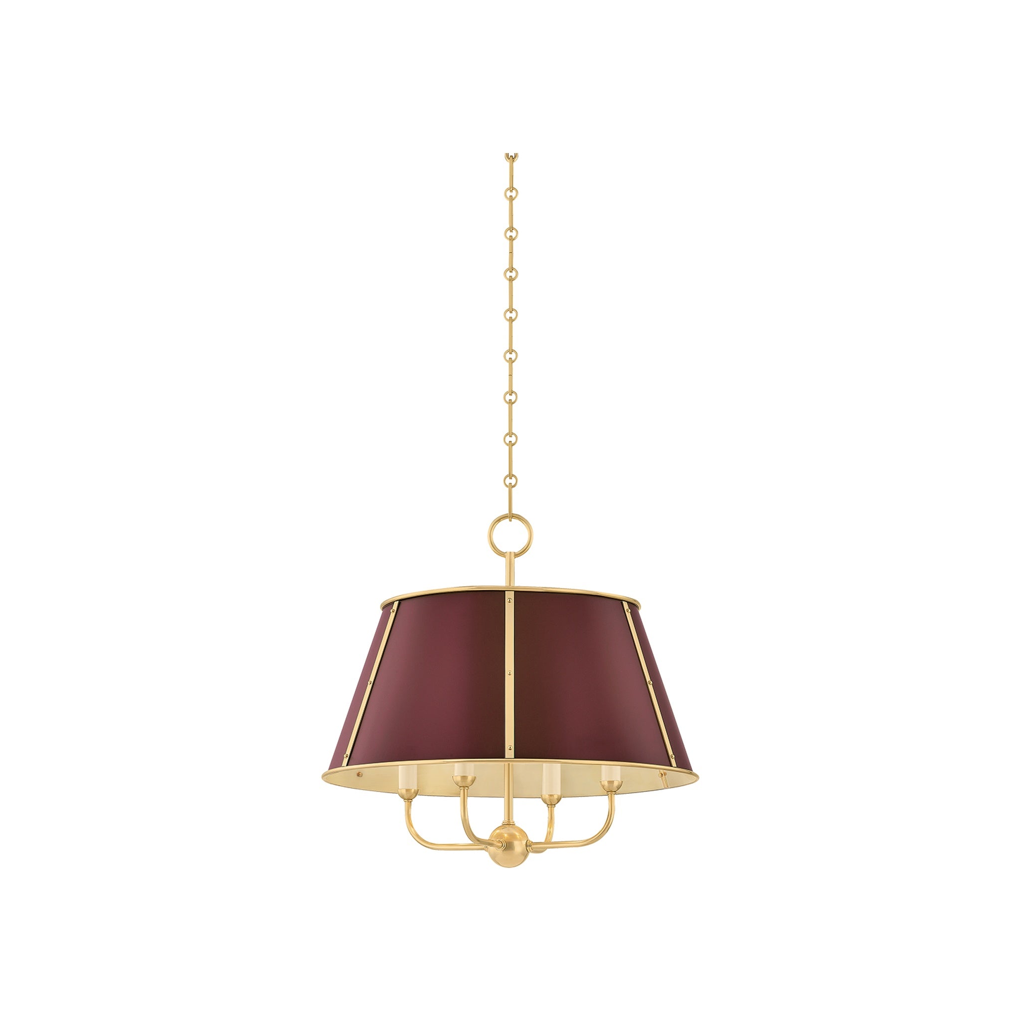 Cambridge Chandelier LIGHTING - chandelier Hudson Valley Lighting Aged Brass / Soft Crimson Small