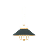 Clivedon Chandelier LIGHTING - chandelier Hudson Valley Lighting Aged Brass/ Soft Studio Green