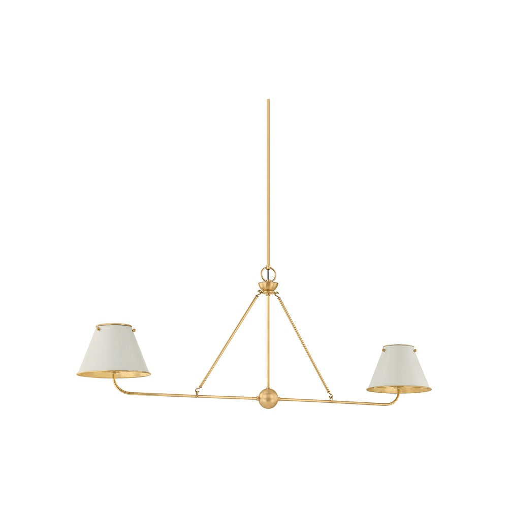 Burghley Linear LIGHTING - Linear Hudson Valley Lighting Aged Brass/off-white