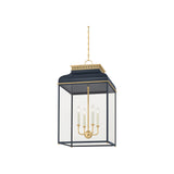 Houghton Lantern LIGHTING - lantern Hudson Valley Lighting Aged Brass / Darkest Blue Large