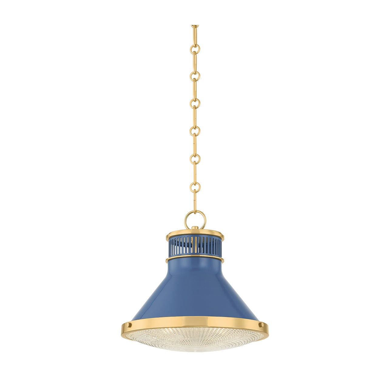 Highclere Pendant LIGHTING - Pendant Hudson Valley Lighting Aged Brass/soft French Blue Small