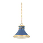 Highclere Pendant LIGHTING - Pendant Hudson Valley Lighting Aged Brass/soft French Blue Small