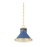 Highclere Pendant LIGHTING - Pendant Hudson Valley Lighting Aged Brass/soft French Blue Small