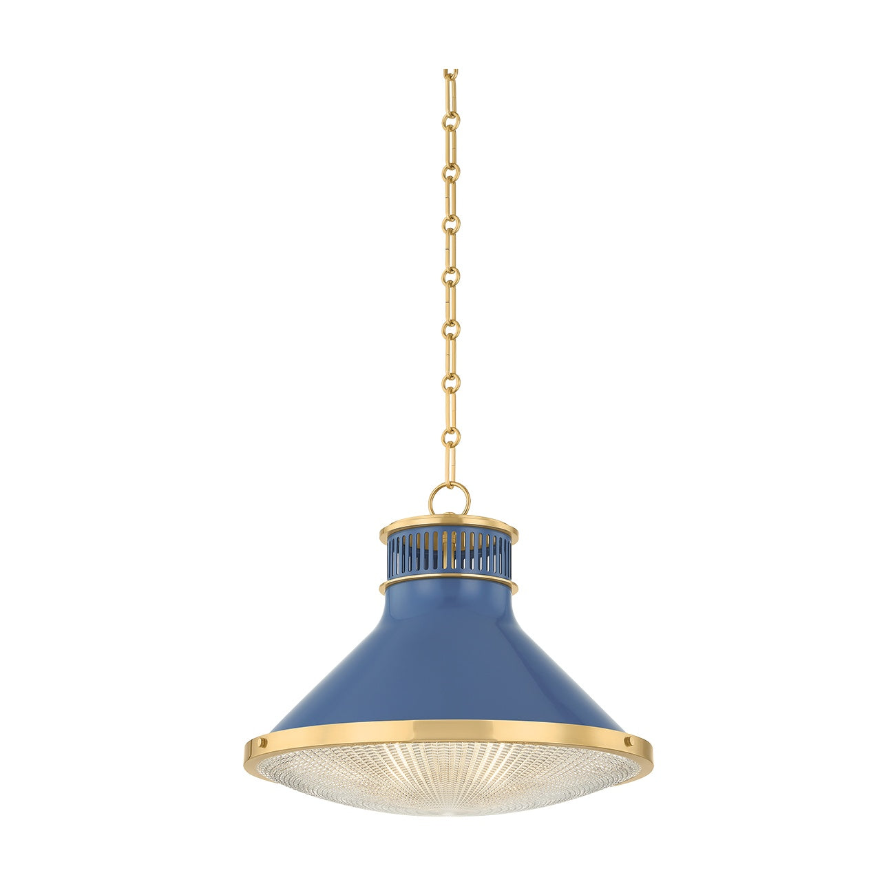 Highclere Pendant LIGHTING - Pendant Hudson Valley Lighting Aged Brass/soft French Blue Medium