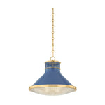 Highclere Pendant LIGHTING - Pendant Hudson Valley Lighting Aged Brass/soft French Blue Medium
