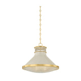 Highclere Pendant LIGHTING - Pendant Hudson Valley Lighting Aged Brass/off-white Medium