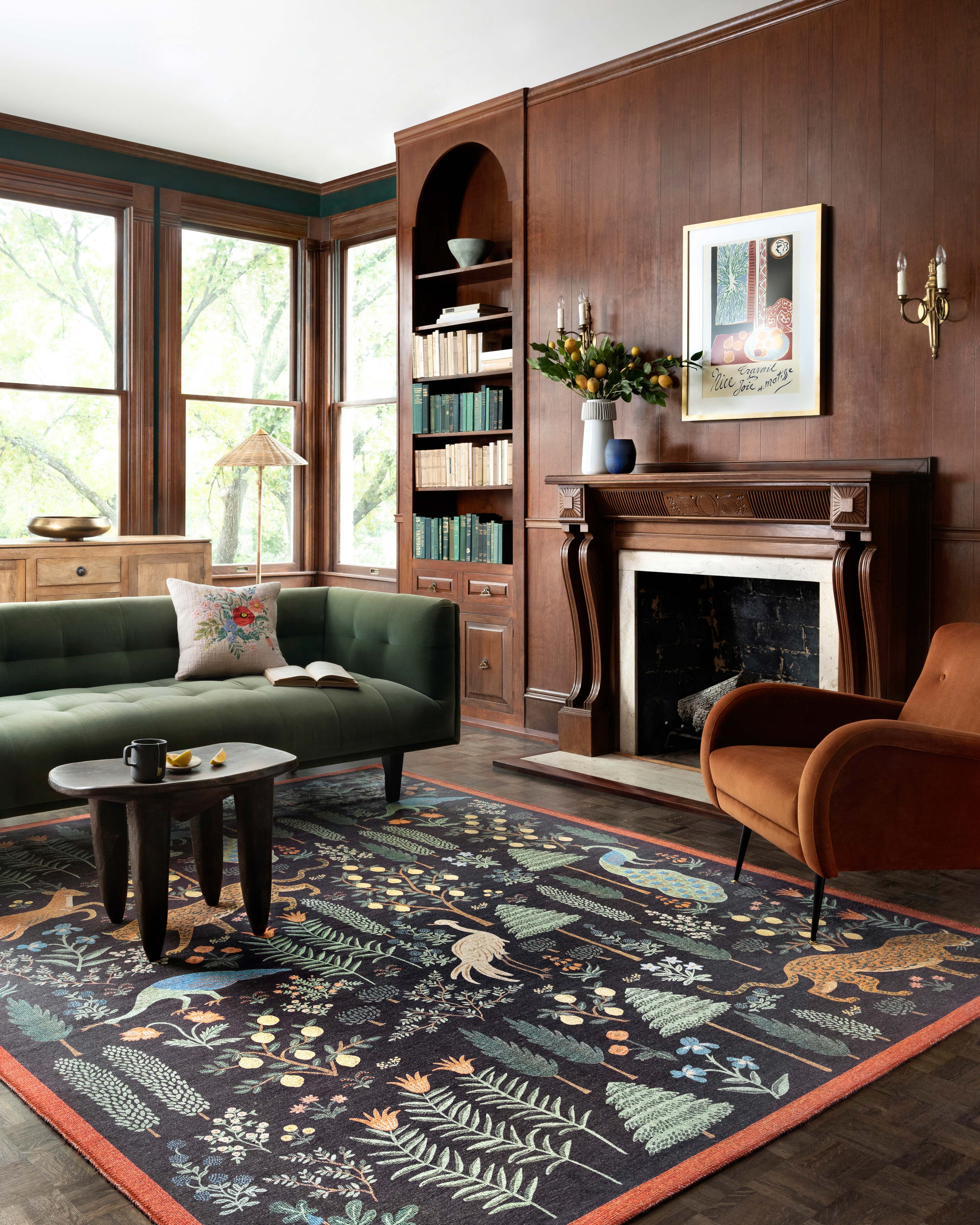 Rifle Paper Co. x Loloi Menagerie Les Fauves Black Rug 3 - RUGS - patterned Loloi