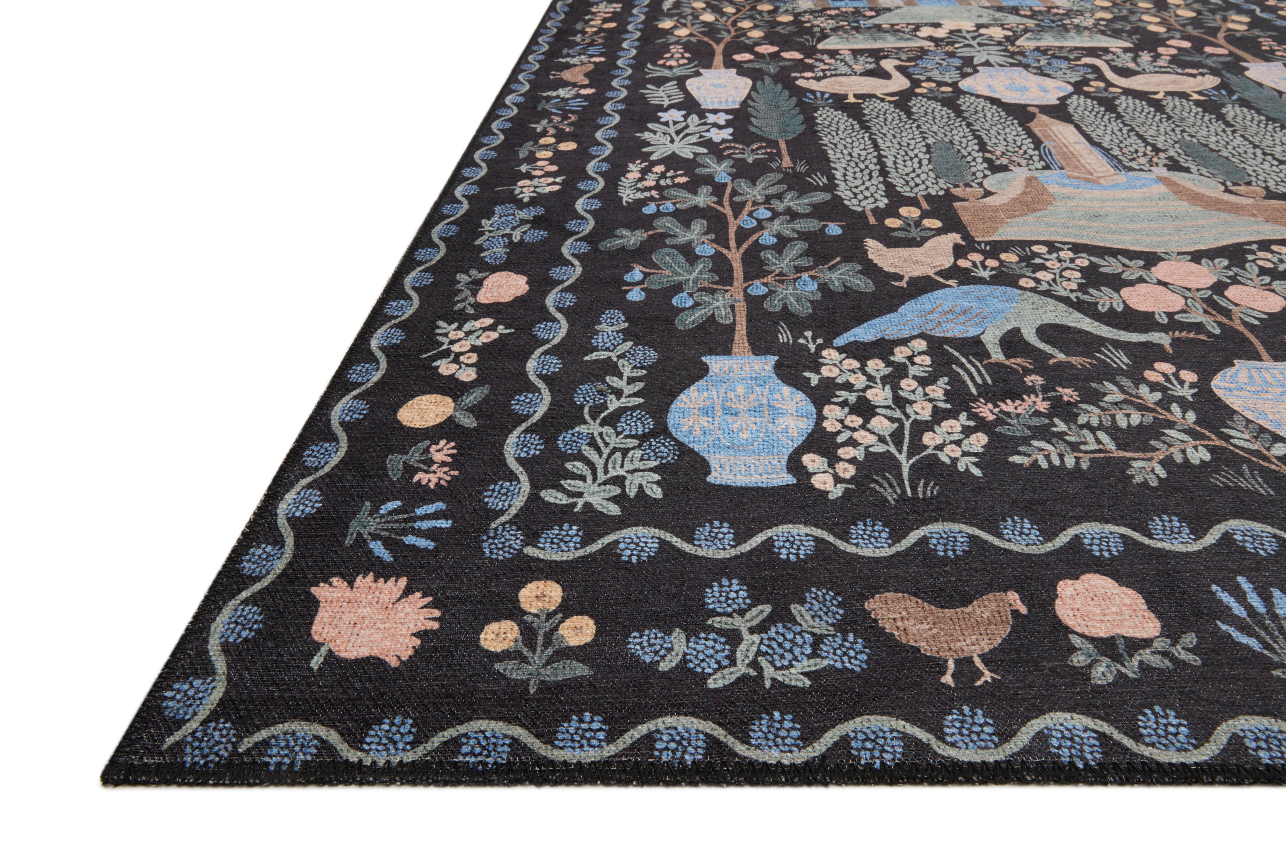 Rifle Paper Co. X Loloi/ Menagerie Camont Black Rug 3 - RUGS - patterned Loloi