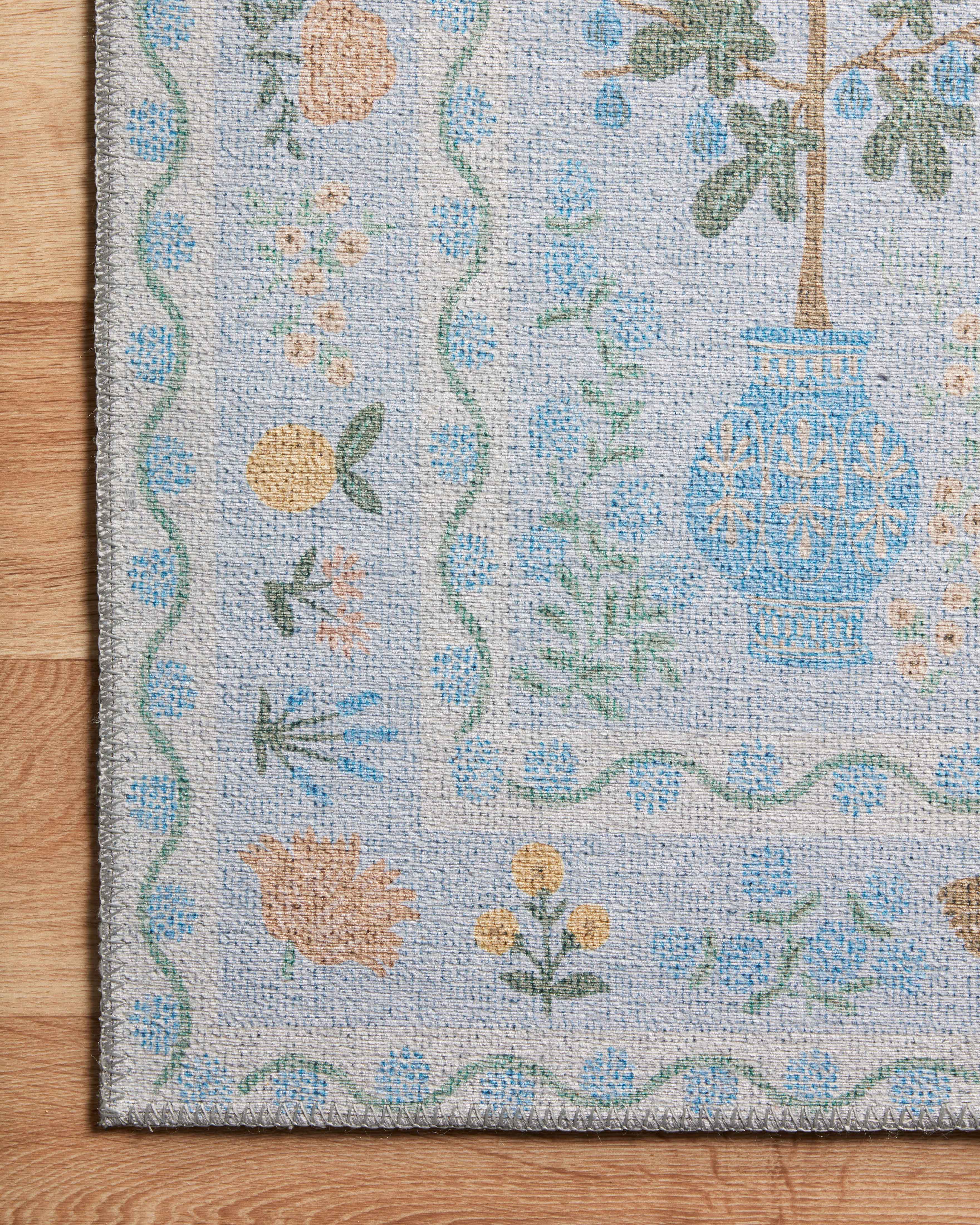Rifle Paper Co. X Loloi/ Menagerie Camont Lt. Blue Rug 3 - RUGS - patterned Loloi
