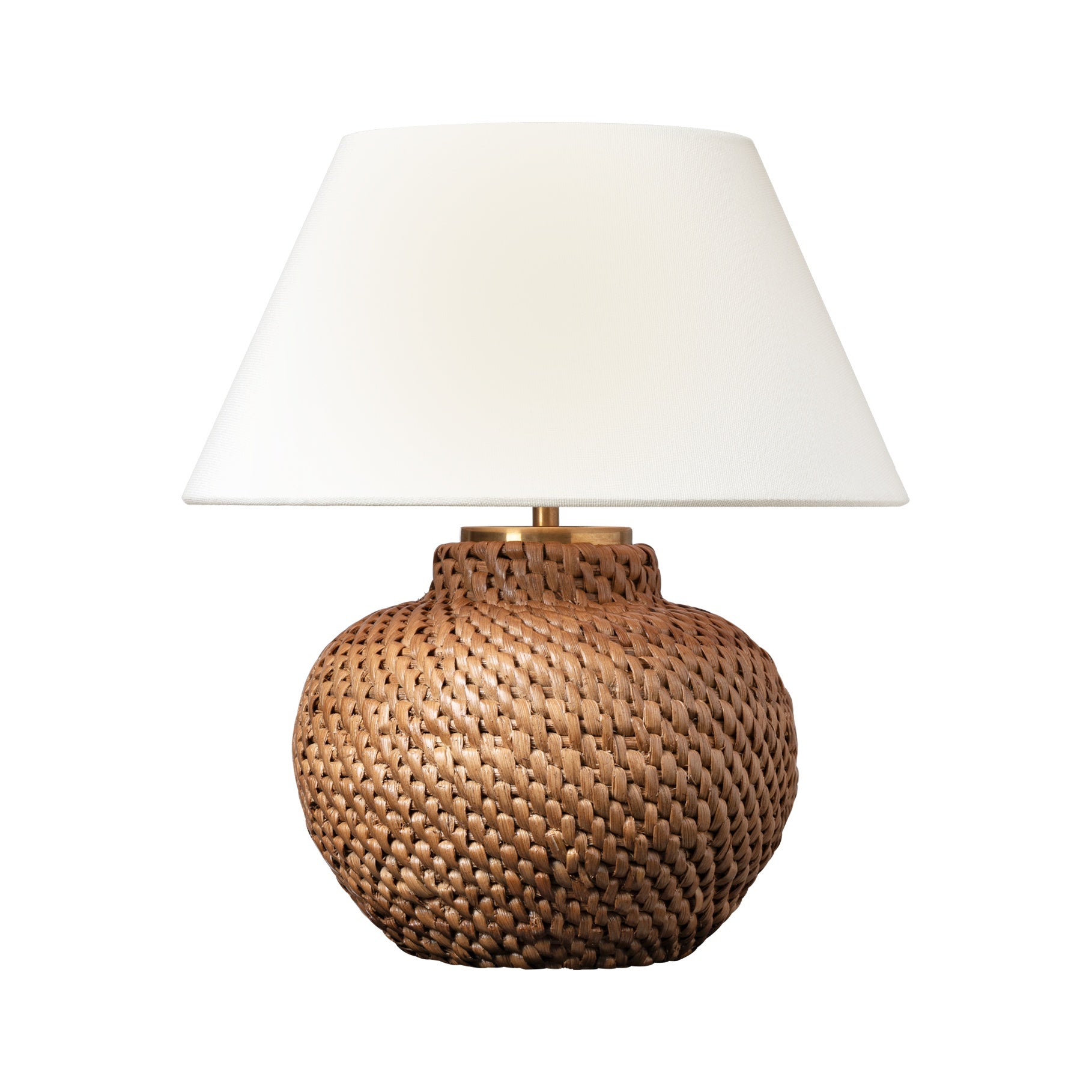 Avedon 11" Cordless Accent Lamp LIGHTING - table lamp Visual Comfort Natural Rattan