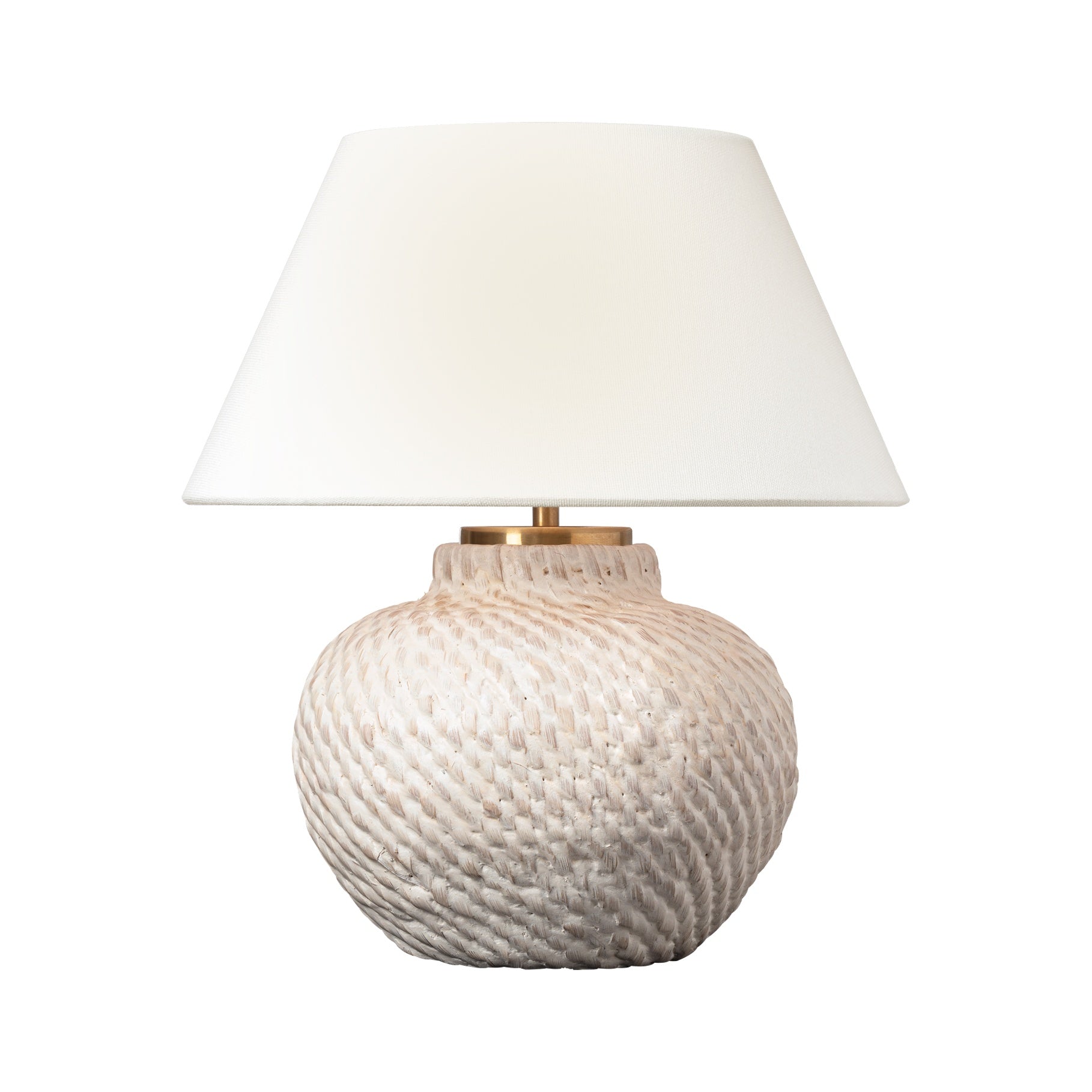 Avedon 11" Cordless Accent Lamp LIGHTING - table lamp Visual Comfort Plaster White Rattan