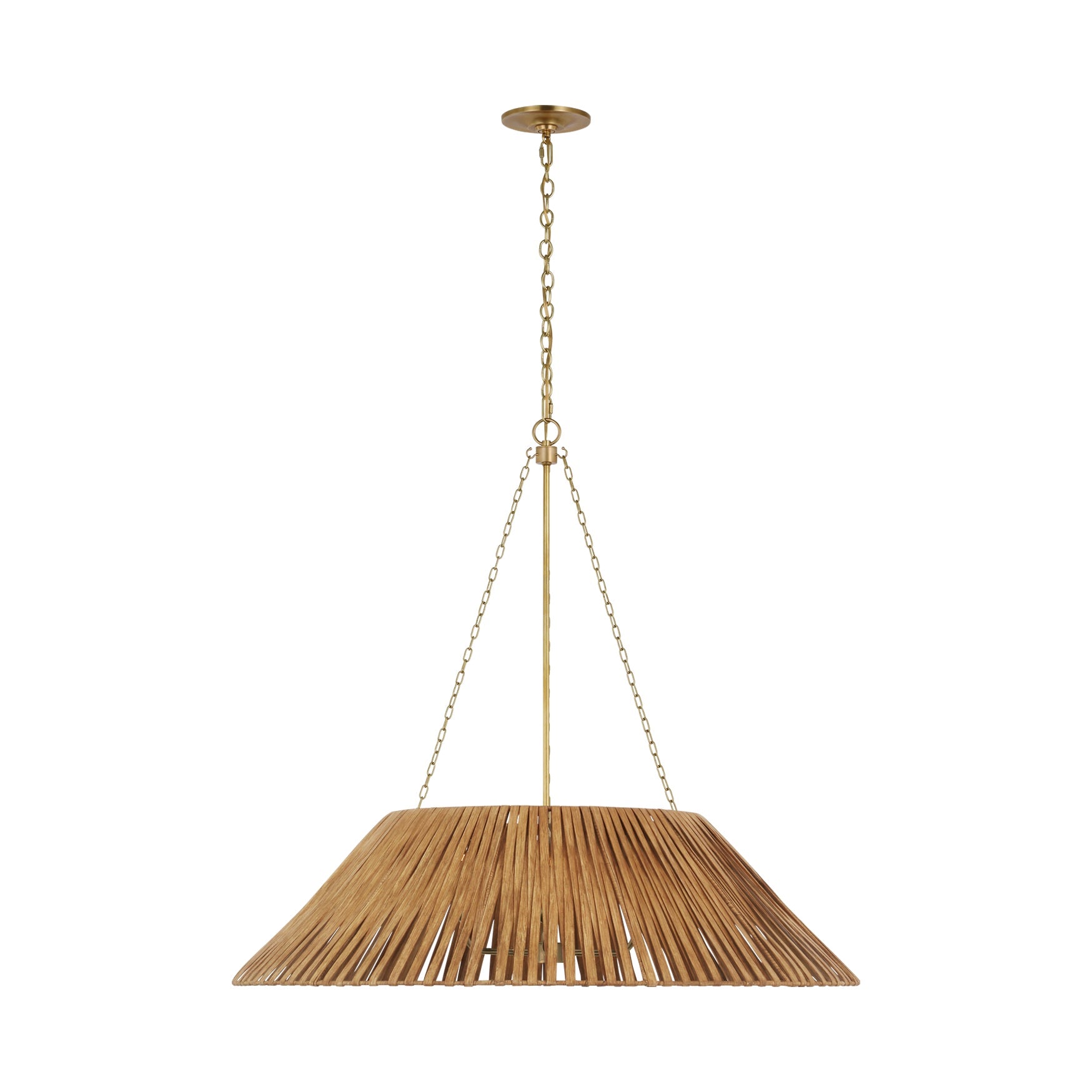Corinne Extra Large Wrapped Hanging Shade Visual Comfort - Signature Polished Nickel Natural Wicker