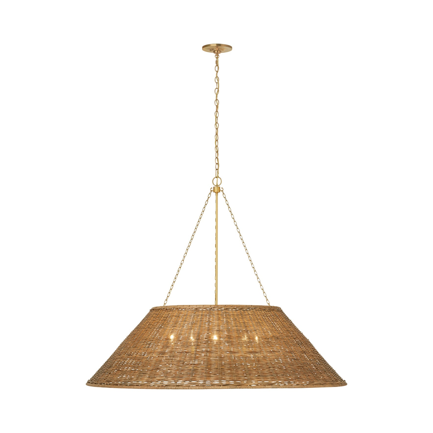 Corinne 44" Wrapped Hanging Shade Visual Comfort - Signature Polished Nickel Natural Wicker