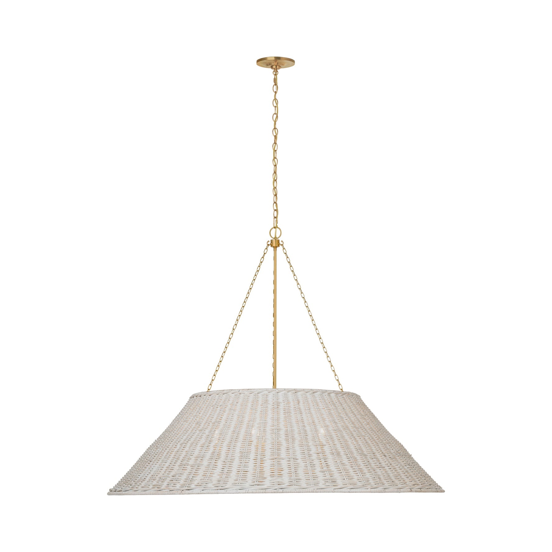Corinne 44" Woven Hanging Shade Visual Comfort - Signature Soft Brass Natural Wicker