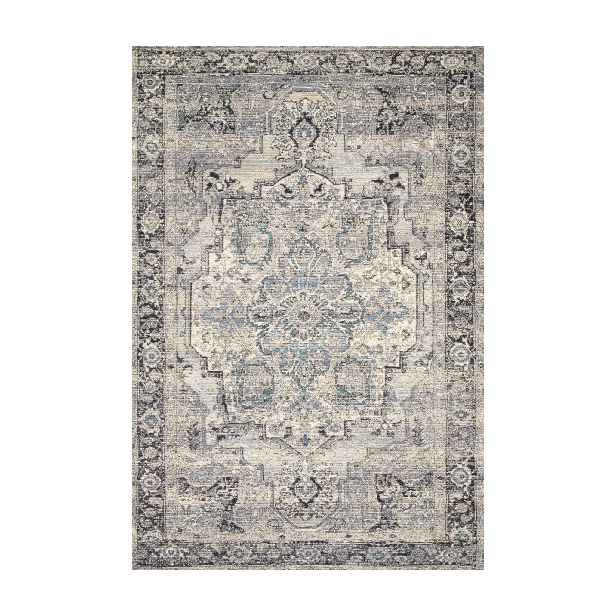 Loloi Mika Grey / Blue Rug RUGS - synthetic Loloi 18" x 18"
