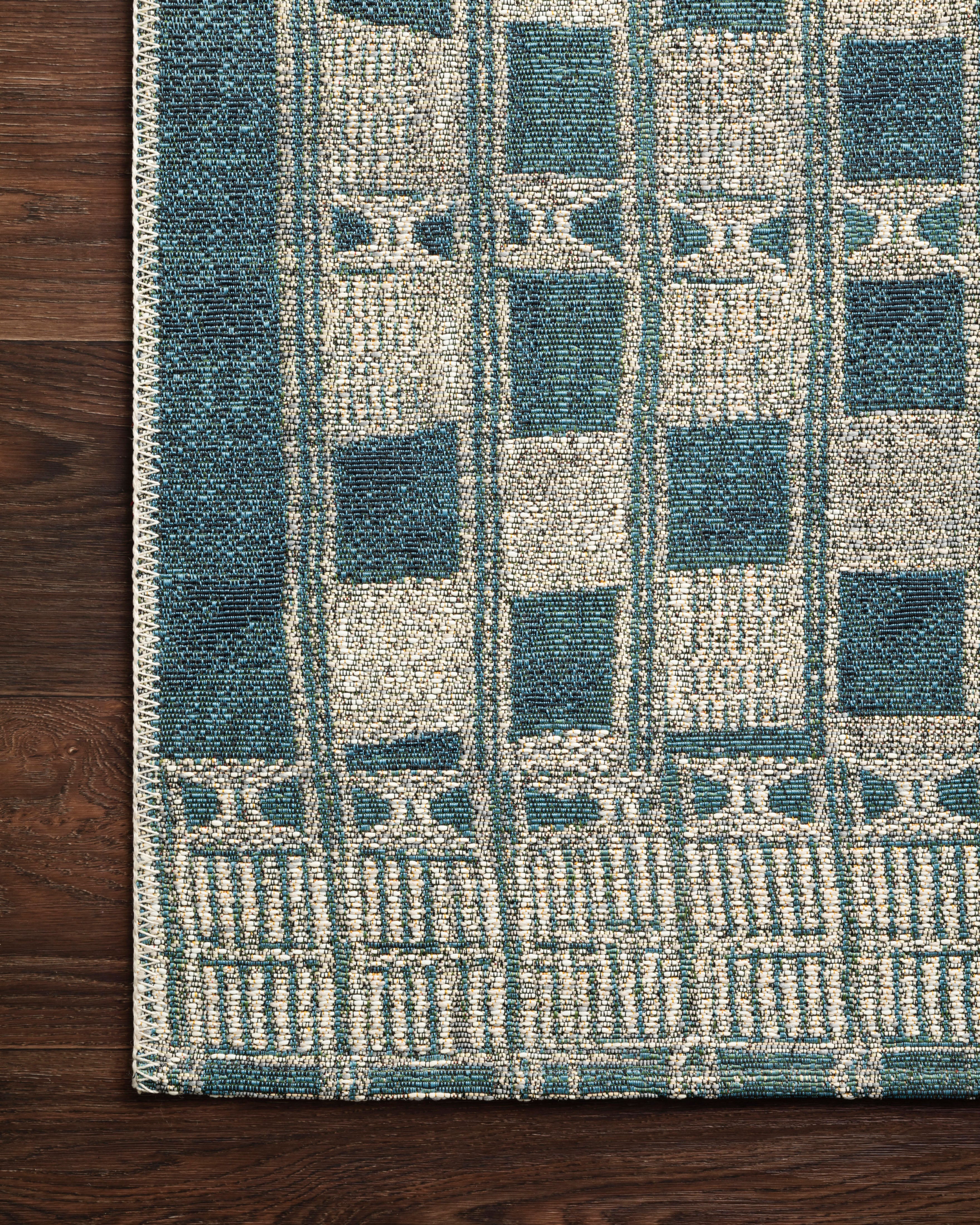 Loloi Mika Blue / Ivory Rug RUGS - synthetic Loloi