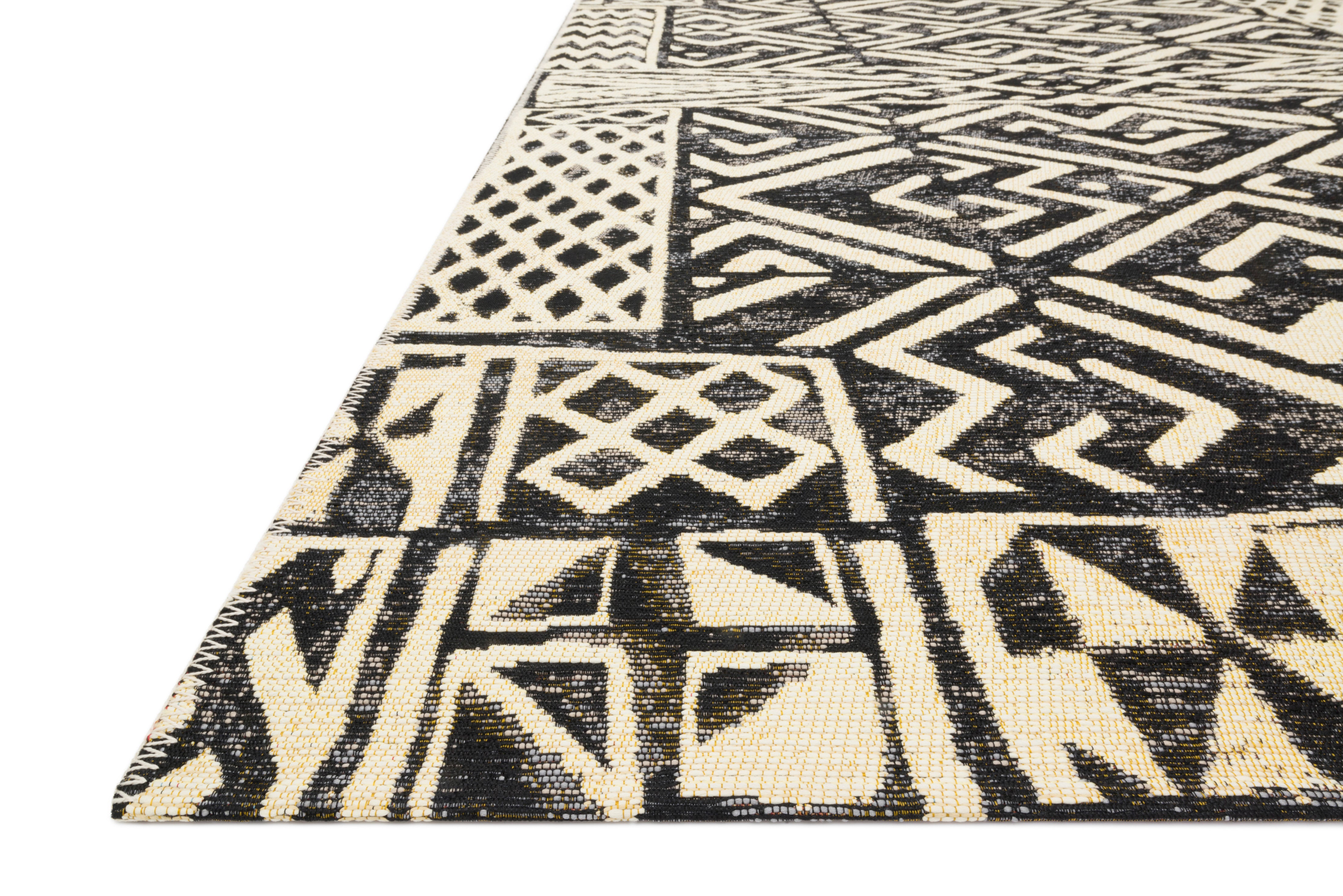Loloi Mika Ivory / Black Rug RUGS - synthetic Loloi