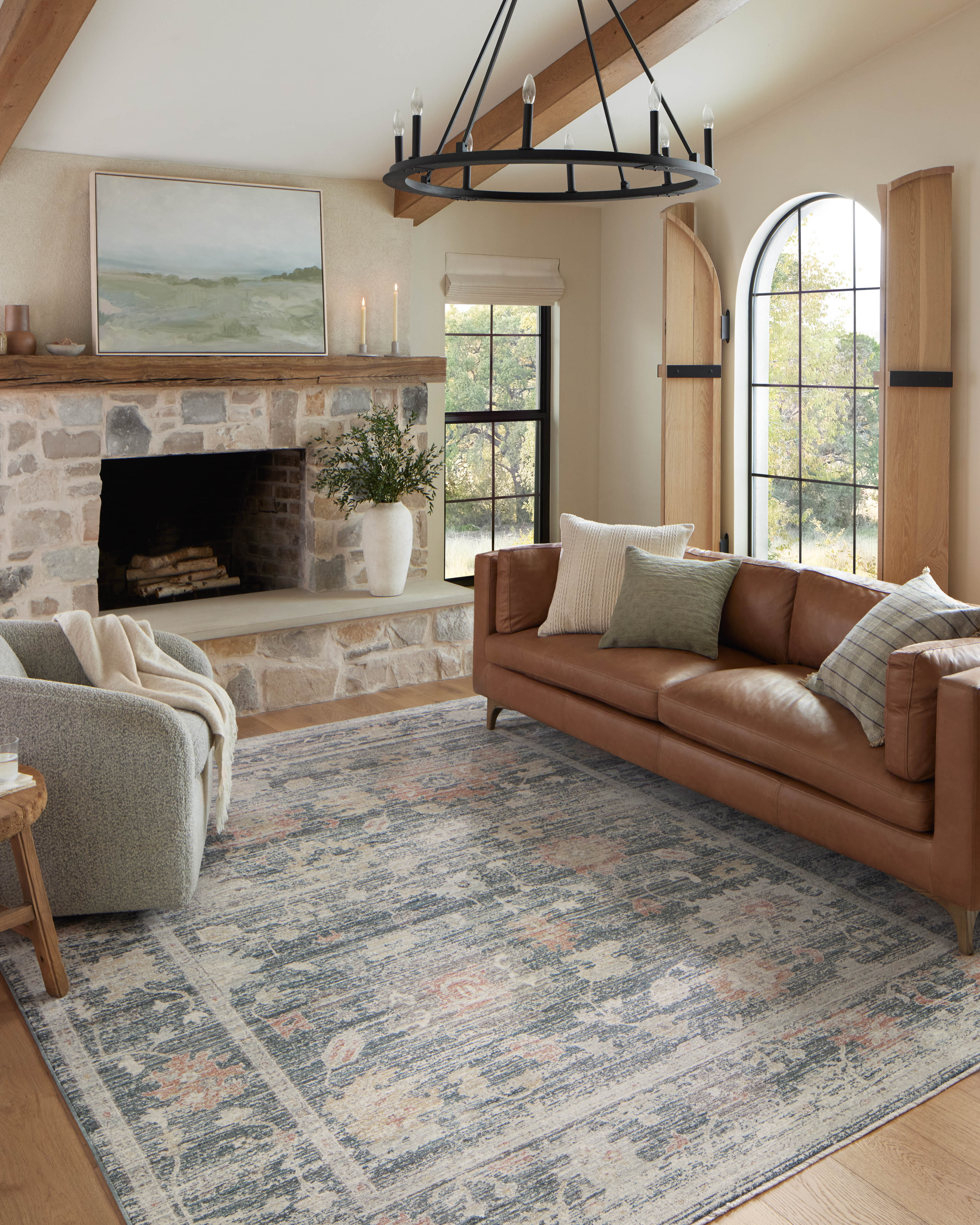 Joanna Gaines x Loloi Millie Blue / Multi Rug RUGS - synthetic Loloi