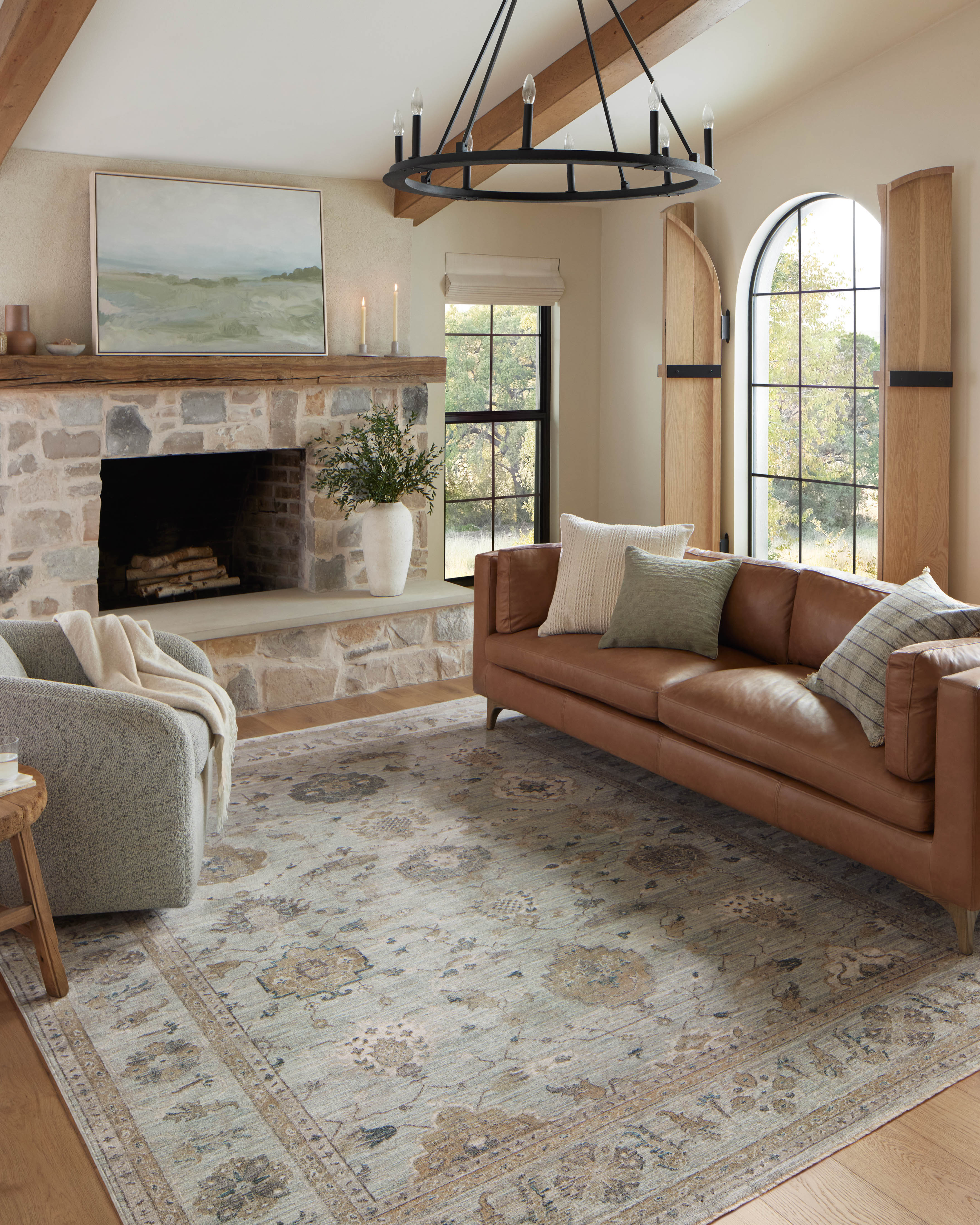 Joanna Gaines x Loloi Millie Sky / Gold Rug RUGS - synthetic Loloi