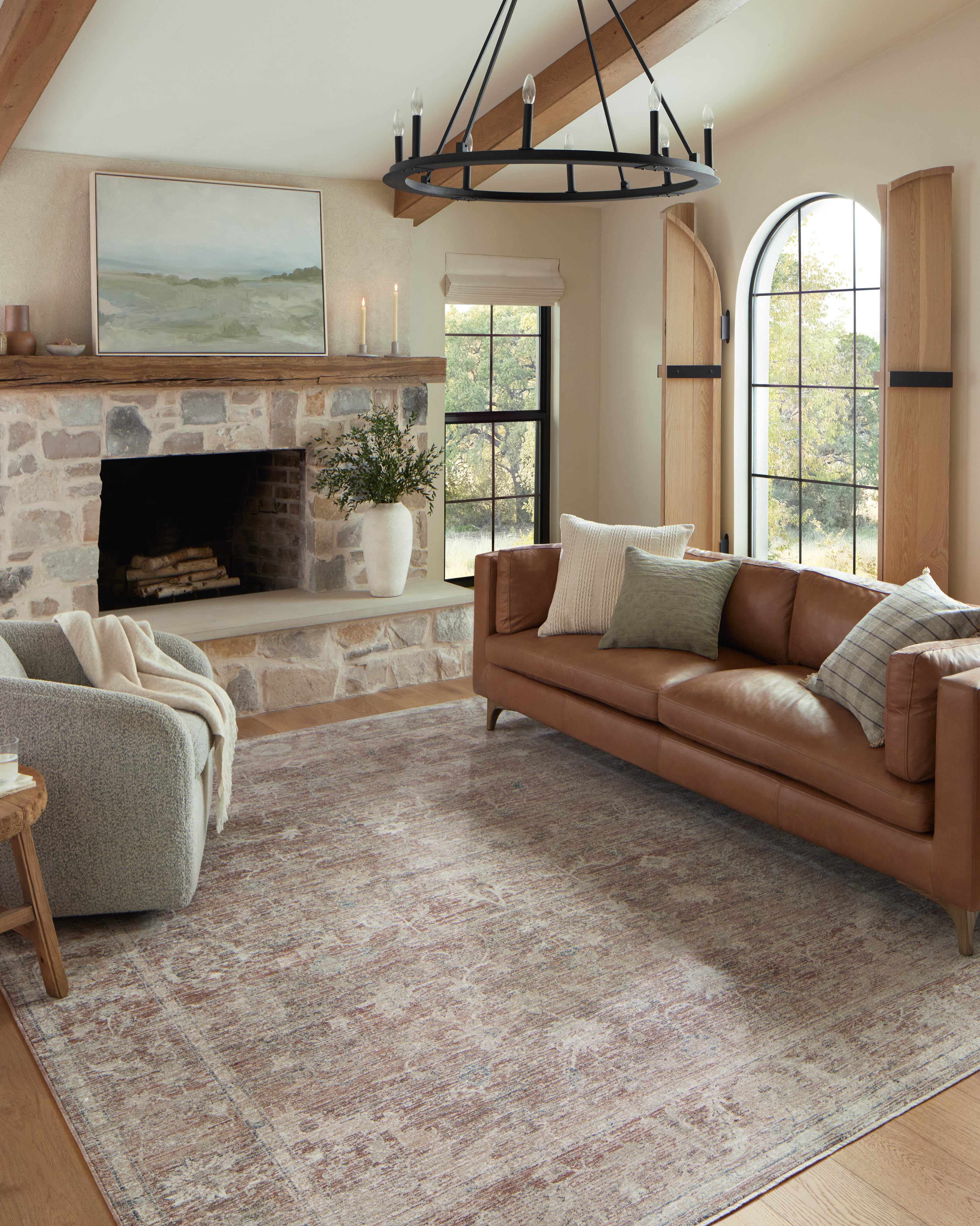 Joanna Gaines x Loloi Millie Brick / Fog Rug RUGS - synthetic Loloi