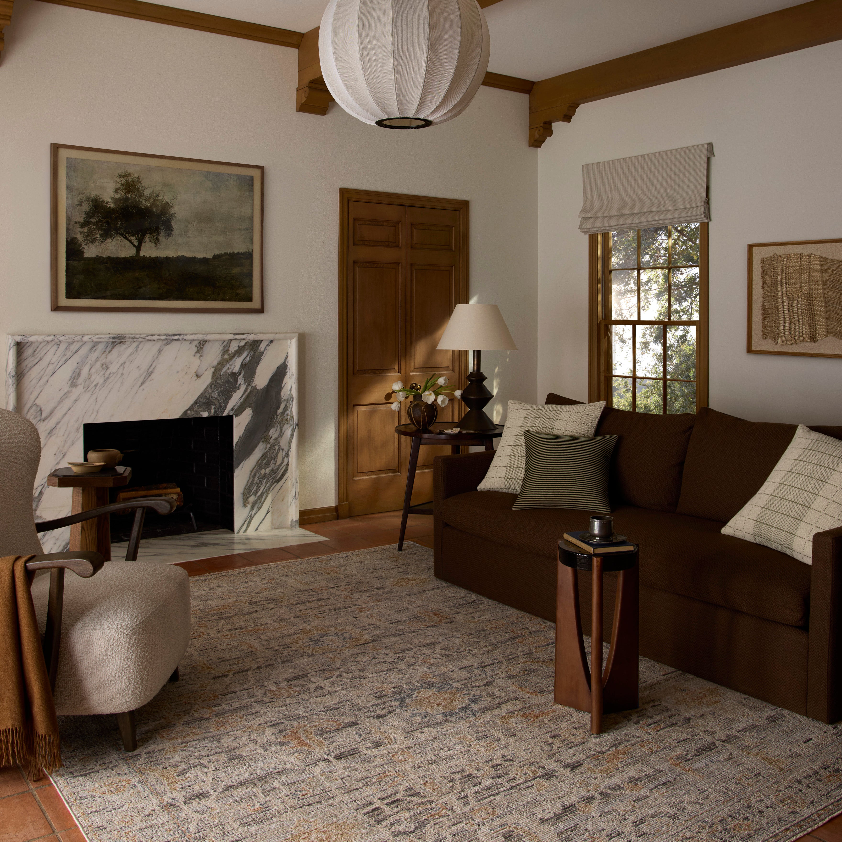 Loloi Milena Charcoal / Apricot Rug RUGS - synthetic Loloi