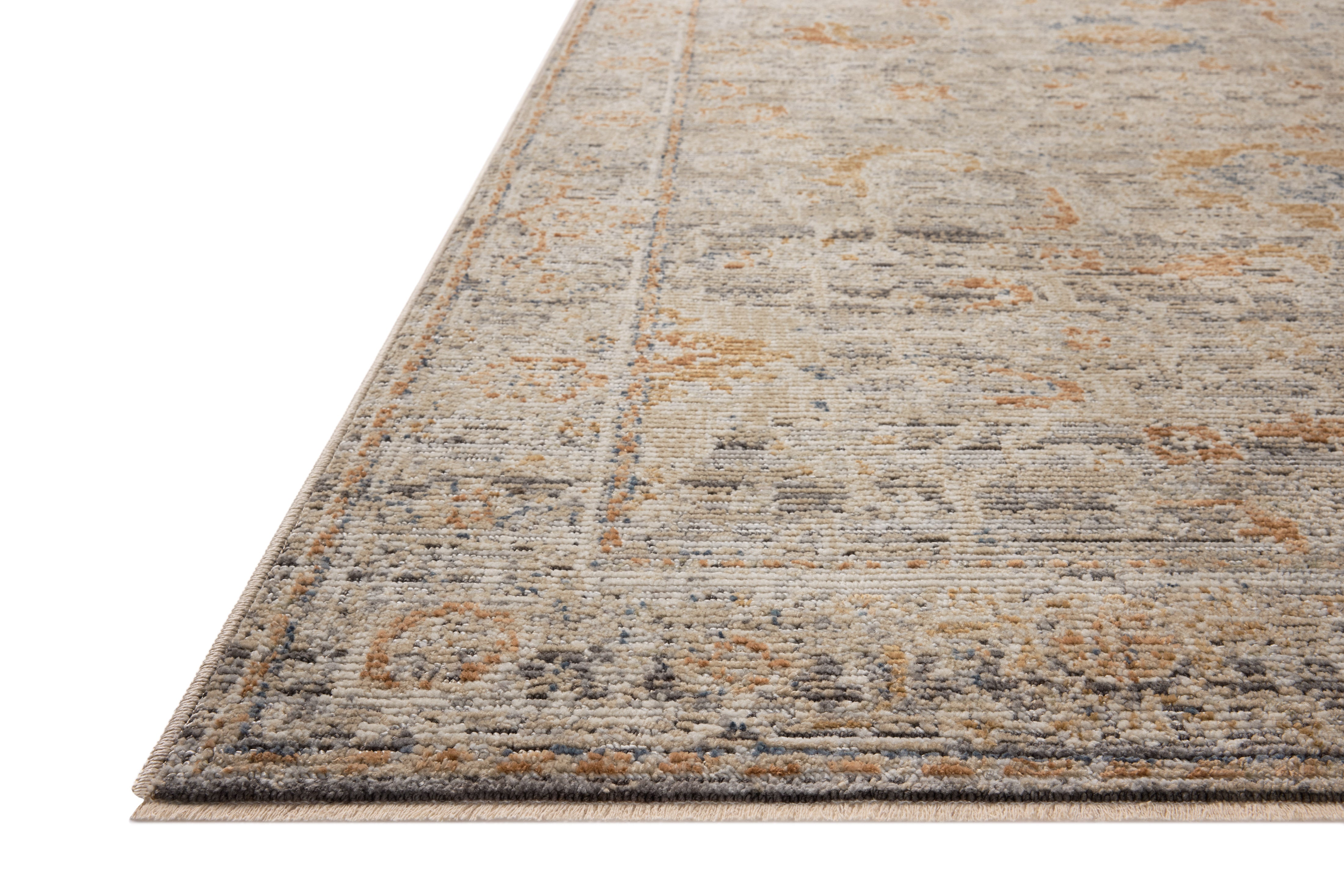 Loloi Milena Charcoal / Apricot Rug RUGS - synthetic Loloi