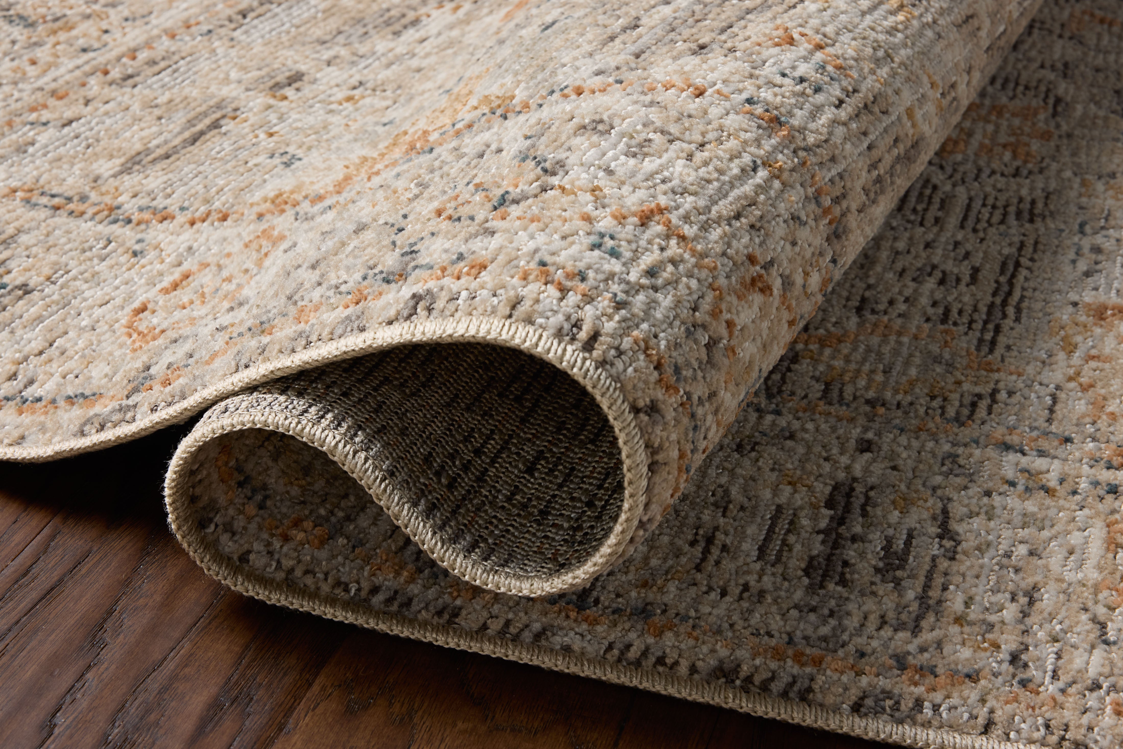 Loloi Milena Charcoal / Apricot Rug RUGS - synthetic Loloi 18" x 18"
