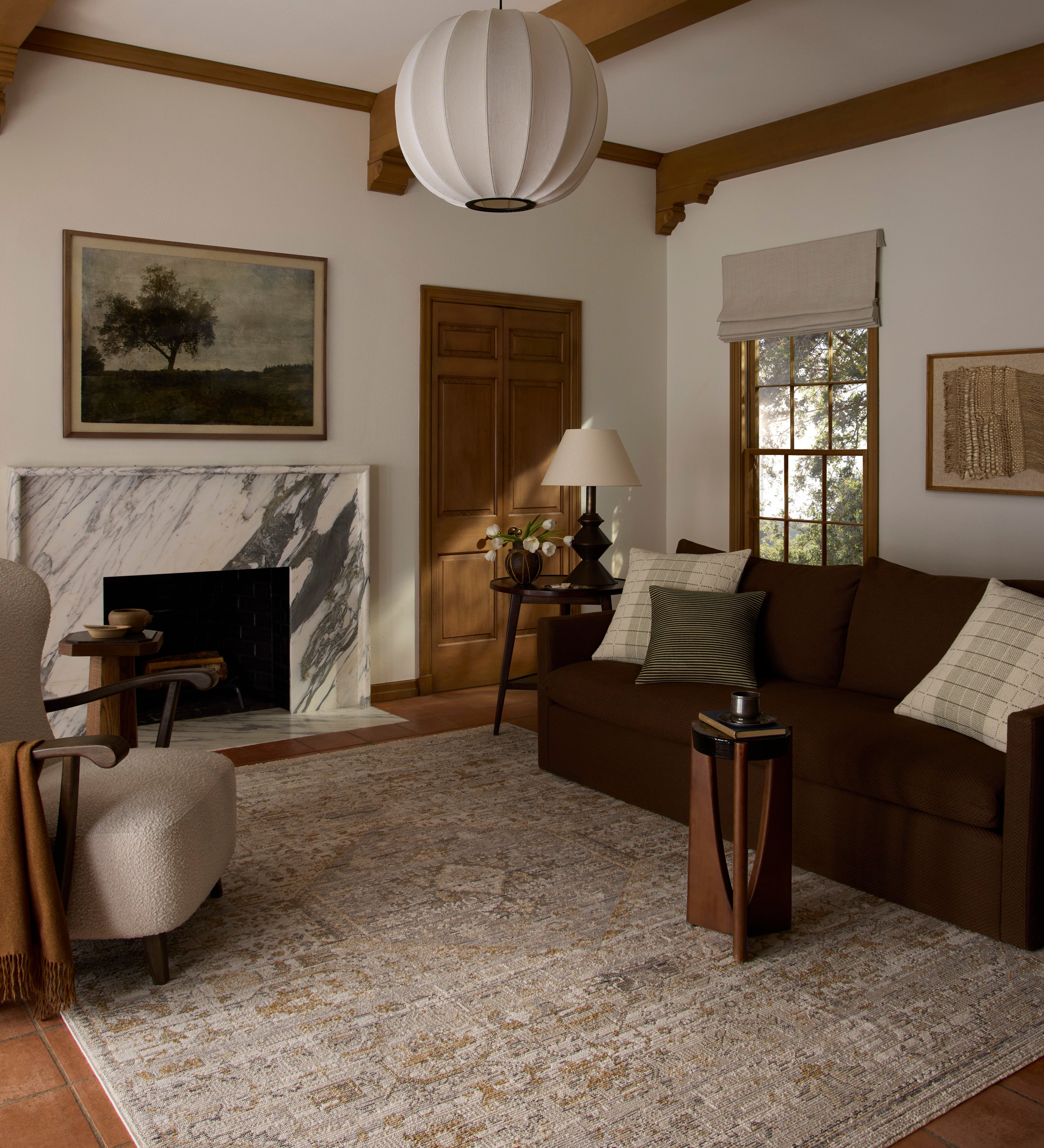 Loloi Milena Ivory / Ochre Rug RUGS - synthetic Loloi 18" x 18"