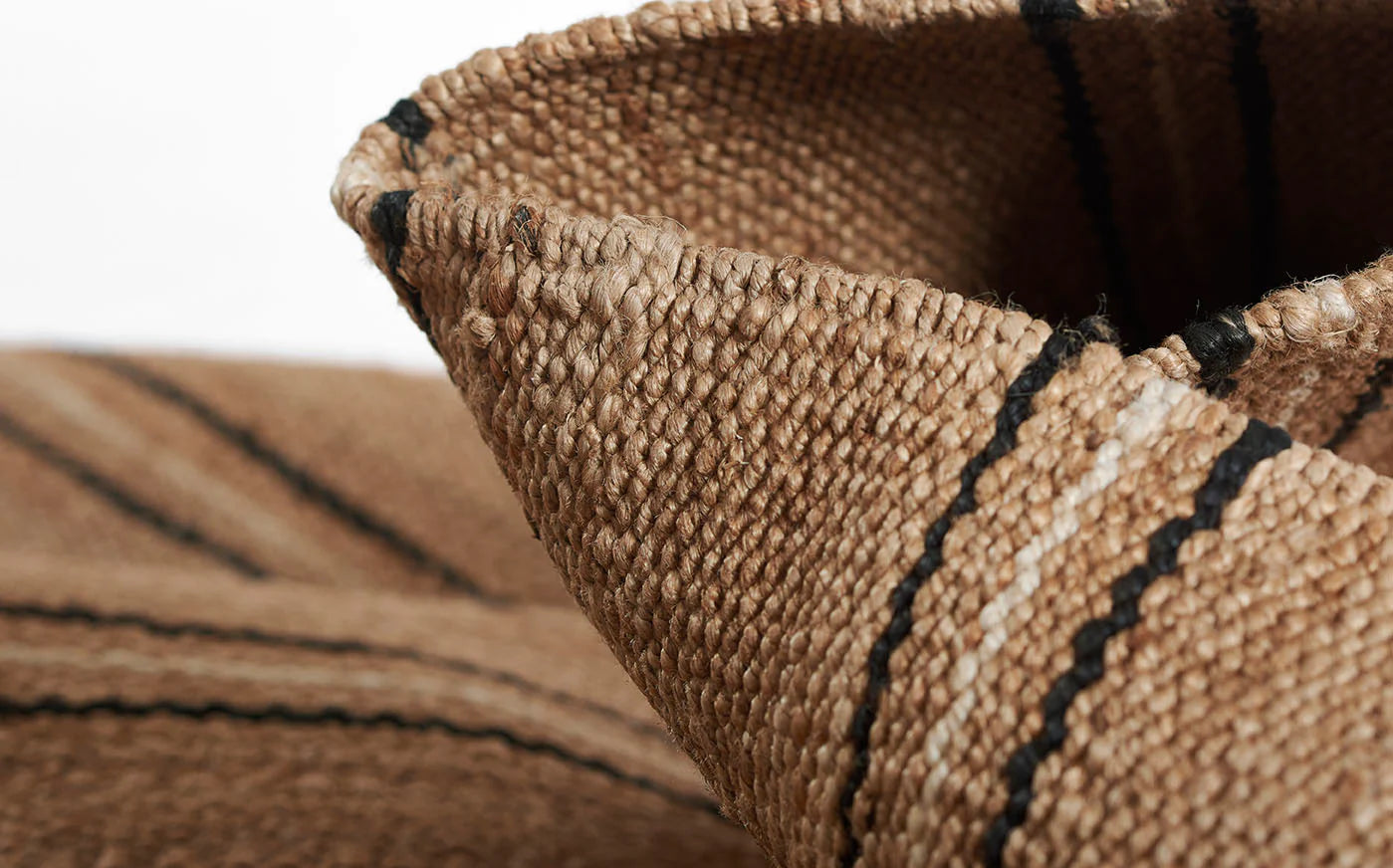 Crescent Broken Stripe Hand Woven Jute Area Rug RUGS - jute Momeni