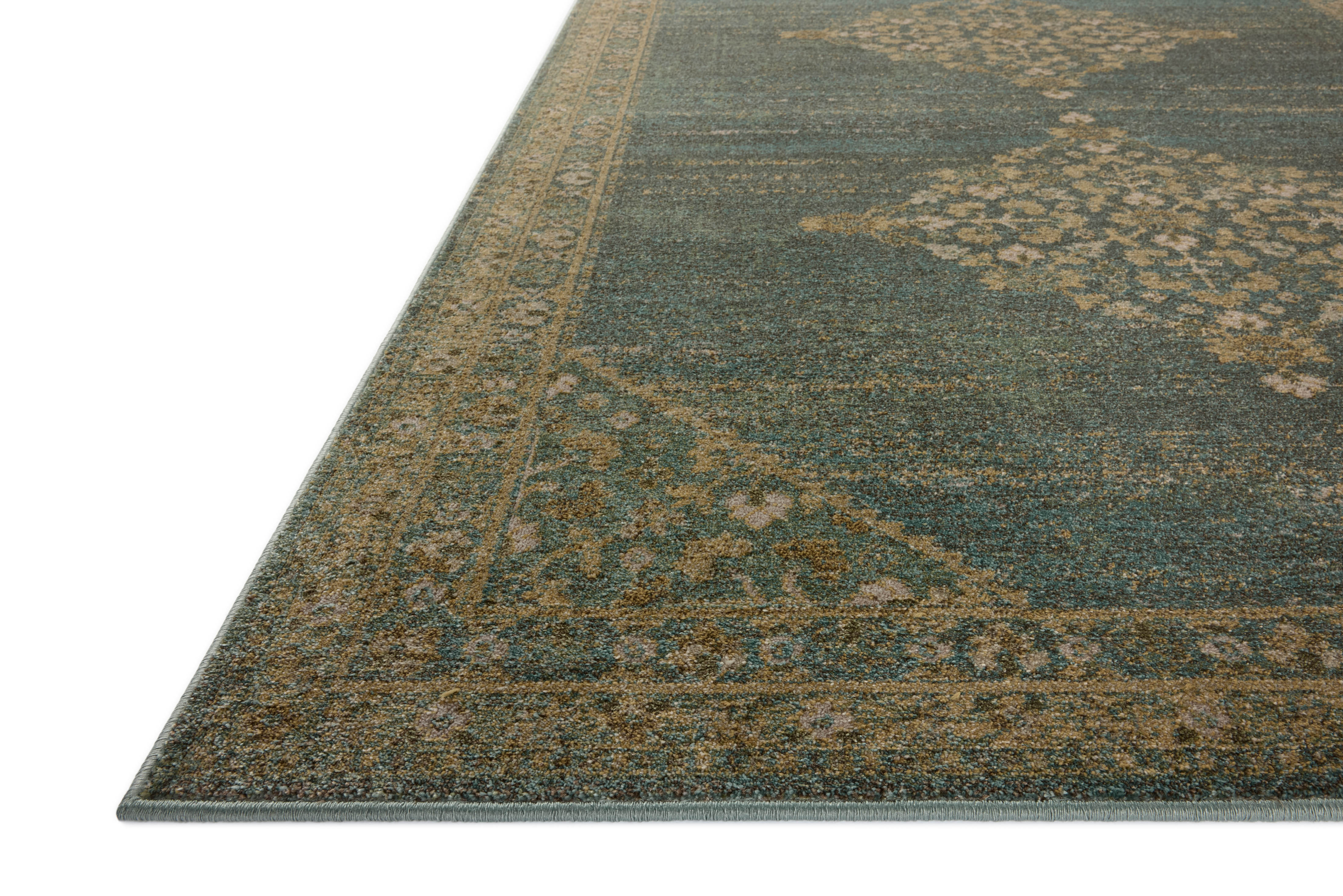 Joanna Gaines x Loloi Mona Aqua / Wheat Rug RUGS - synthetic Loloi