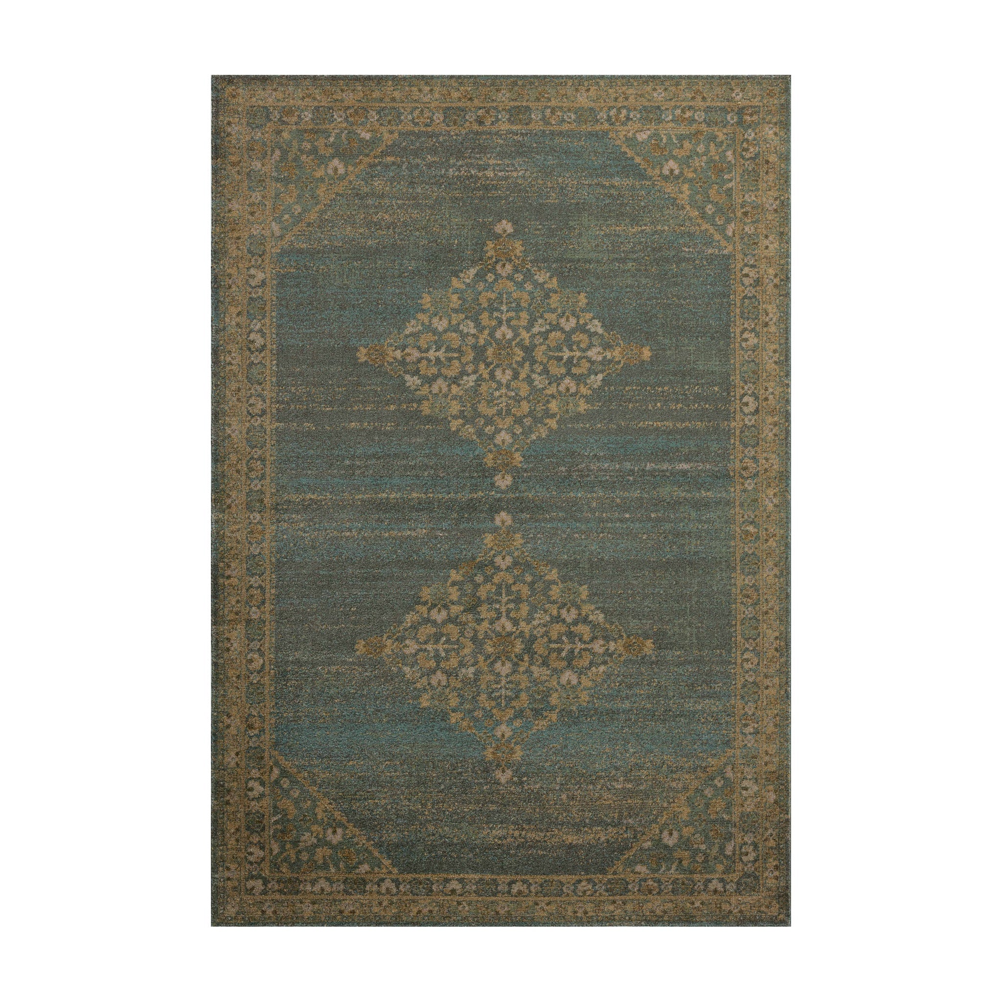 Joanna Gaines x Loloi Mona Aqua / Wheat Rug RUGS - synthetic Loloi 18" x 18"