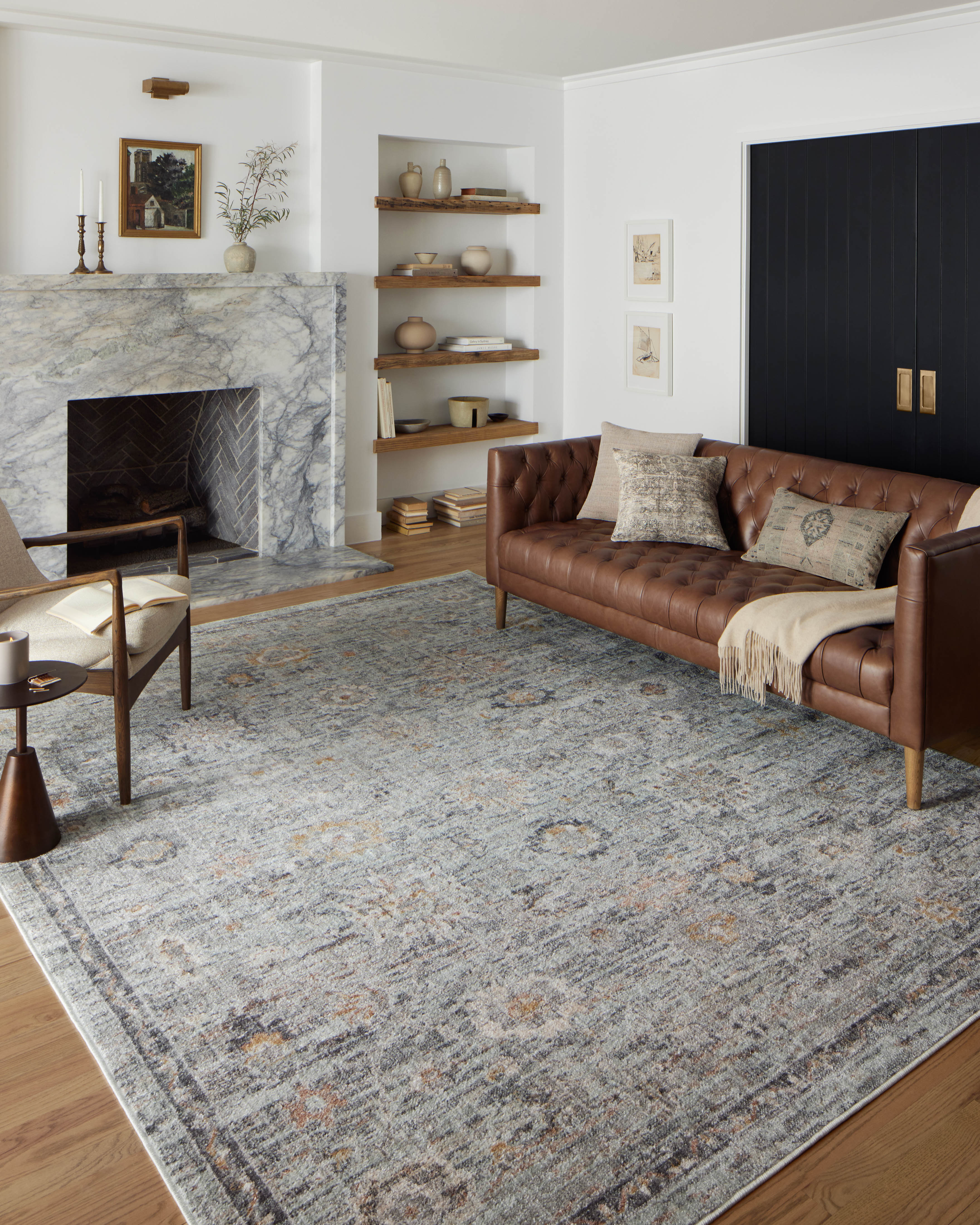 Loloi Monroe Sky / Gold Rug 0-RUGS-patterned Loloi