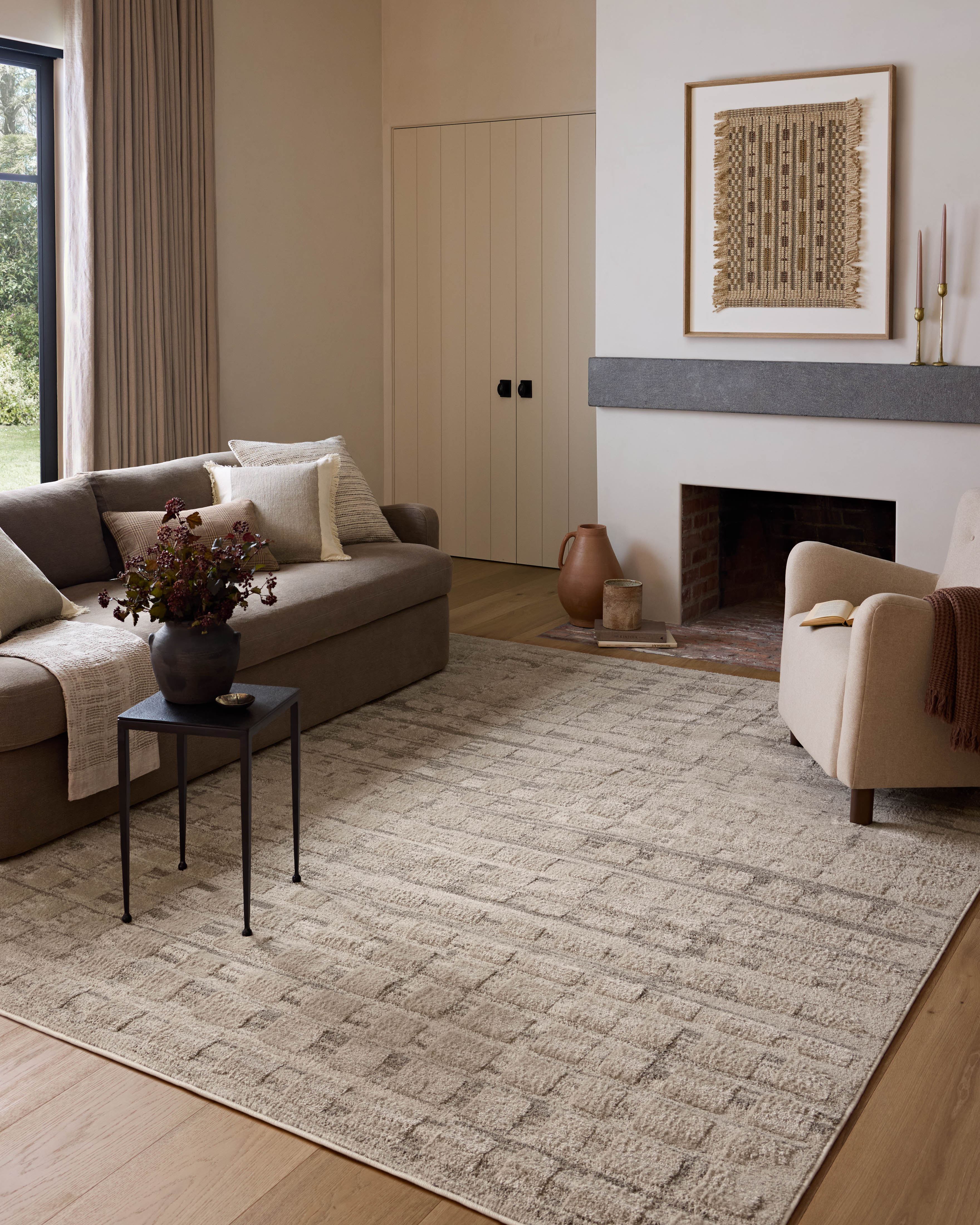 Amber Lewis x Loloi Monty Pebble / Beige Rug RUGS - synthetic Loloi