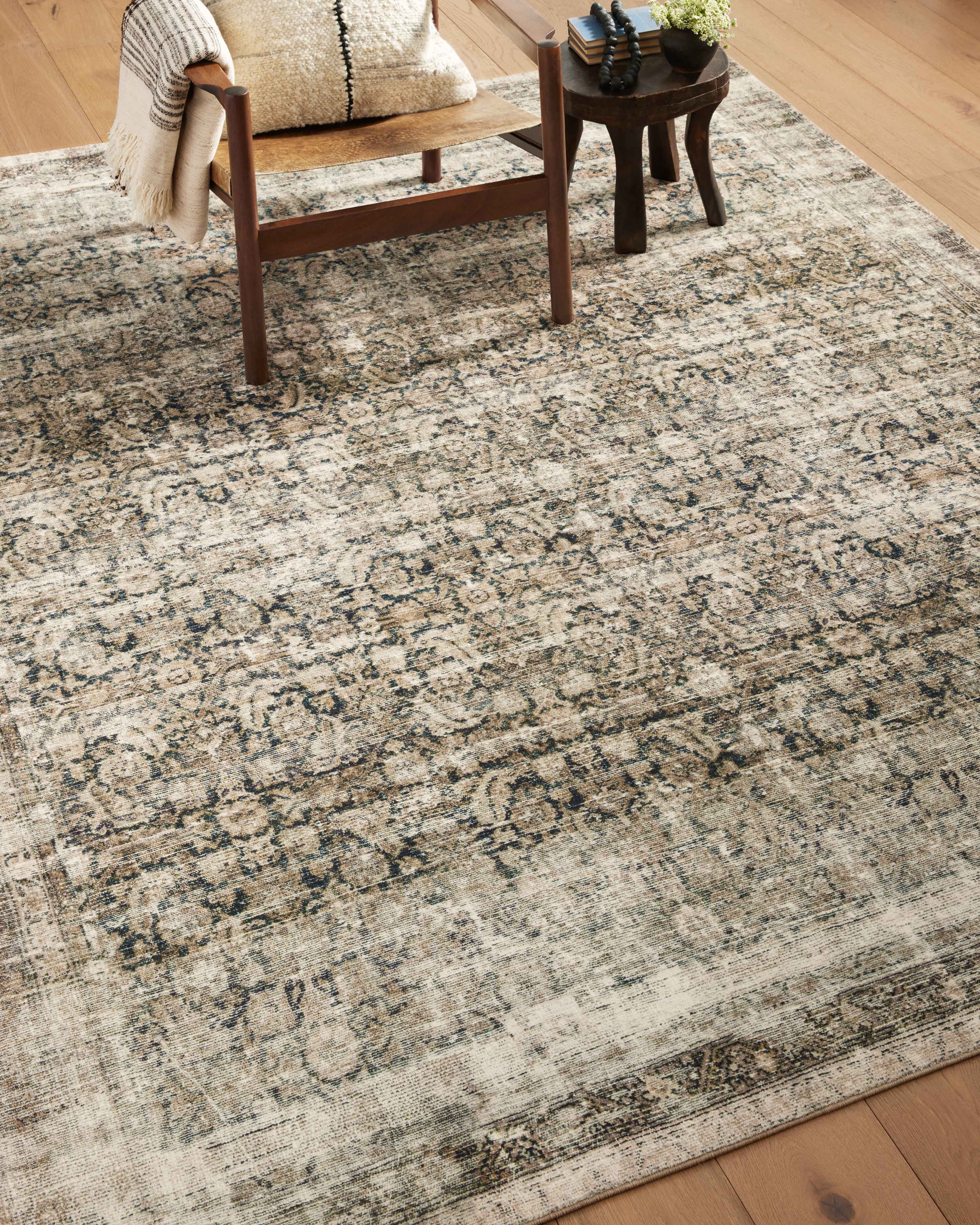 Amber Lewis x Loloi Navy / Sand Rug RUGS - synthetic Loloi