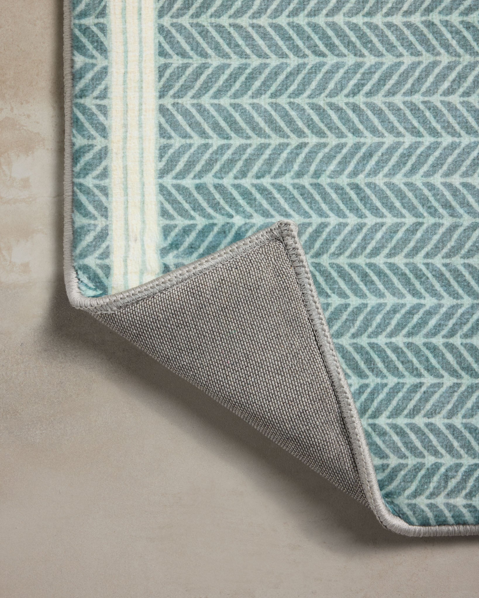 Chris Loves Julia x Loloi Marvin Blue / Ivory Bath Mat - Rug & Weave