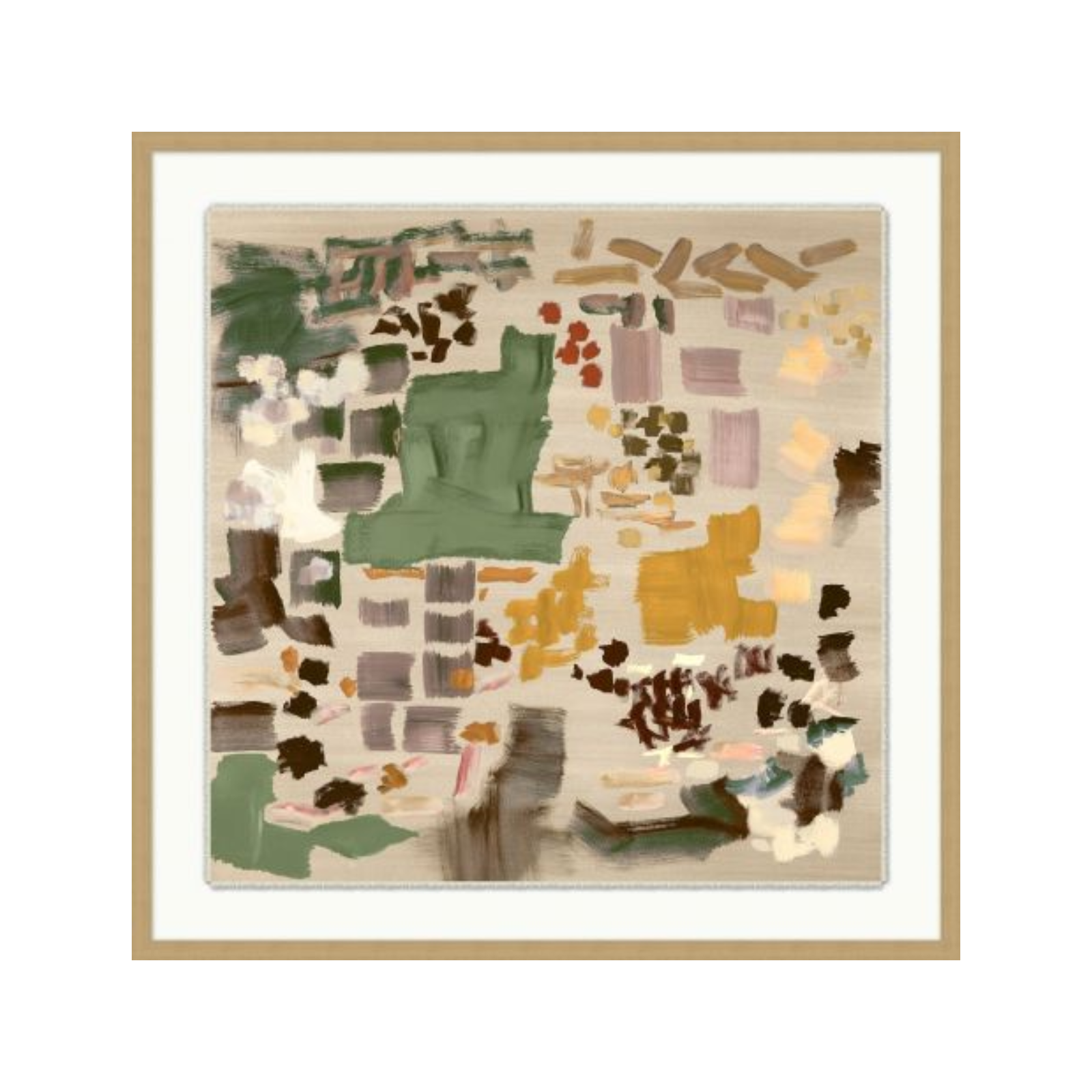 "Earth Pieces I" Framed Art Print" - Rug & Weave