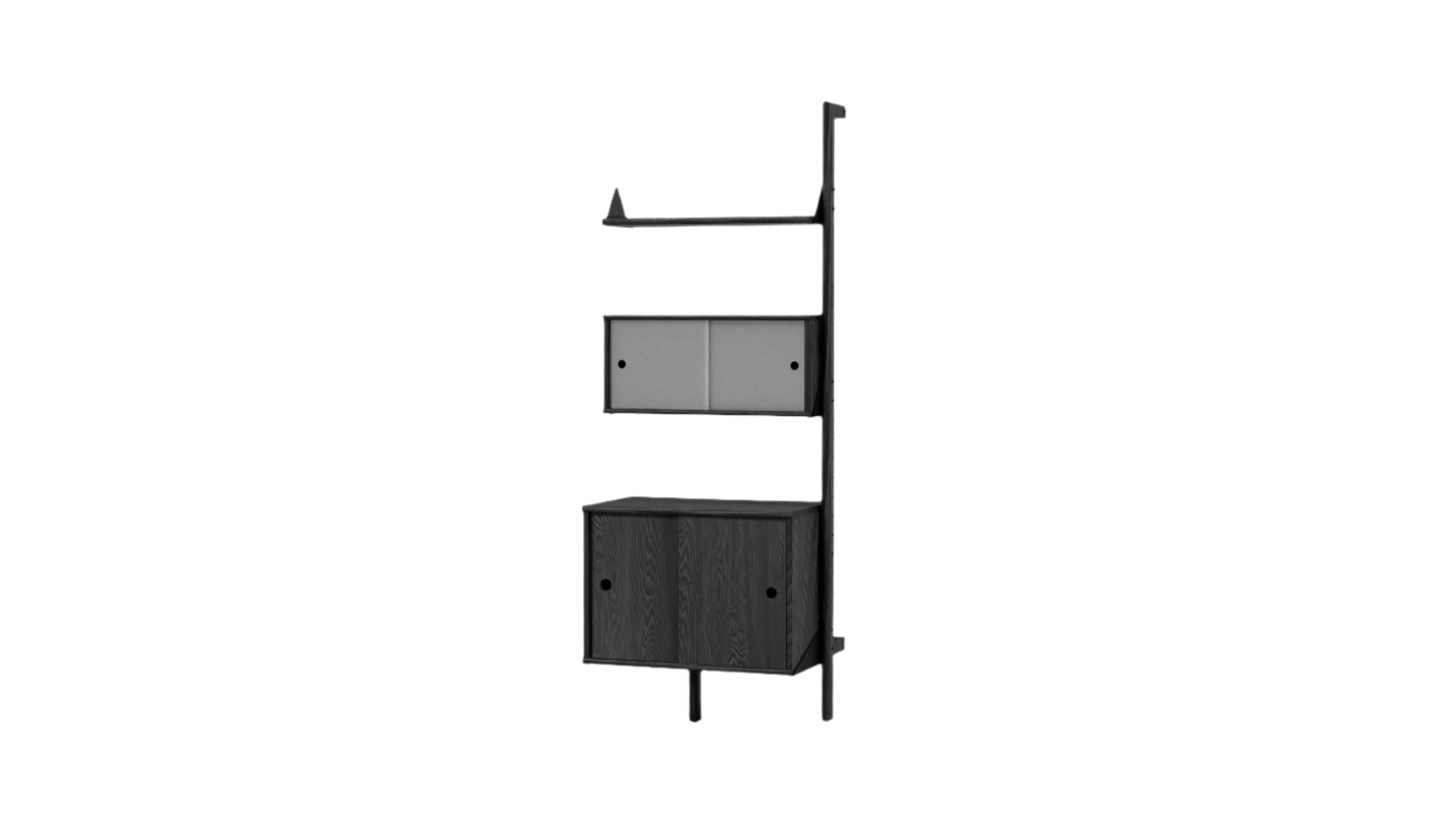 Gus* Branch Multi Storage Unit Add-On FURNITURE - cabinets Gus Black Upright / Black Bracket / Black Wood