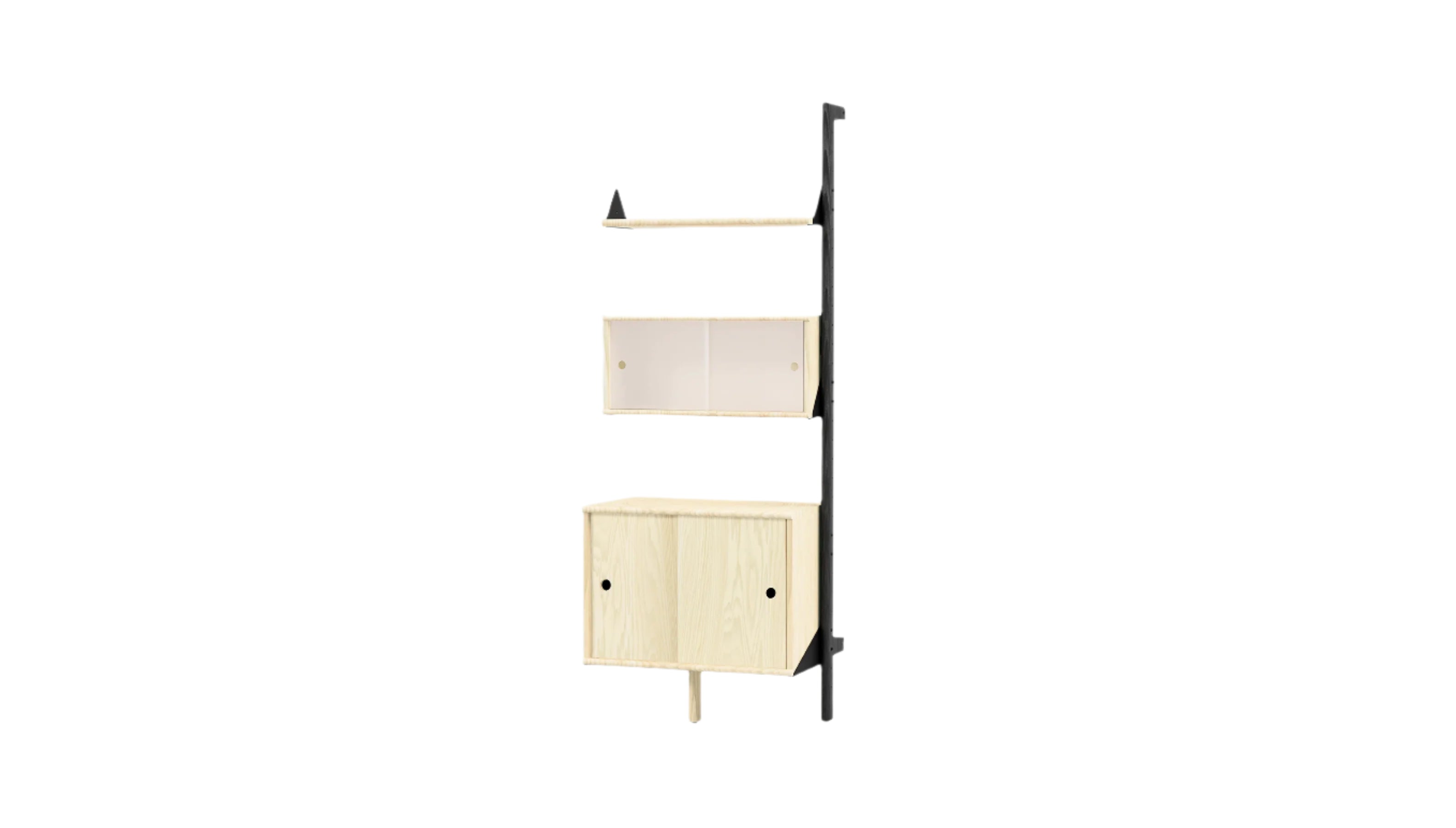 Gus* Branch Multi Storage Unit Add-On FURNITURE - cabinets Gus Black Upright / Black Bracket / Blonde Wood