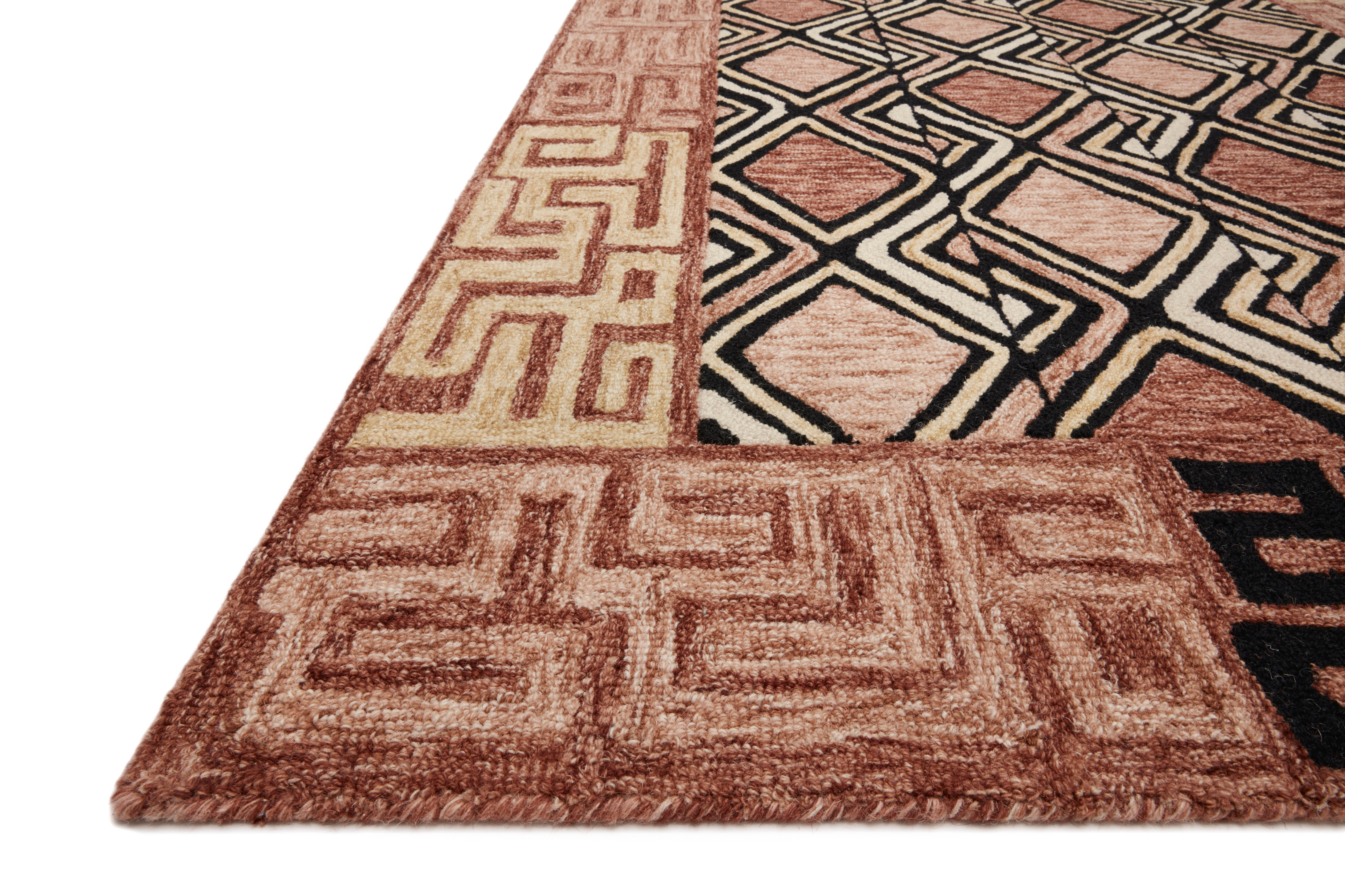 Loloi Nala Rose / Black Rug RUGS - wool Loloi