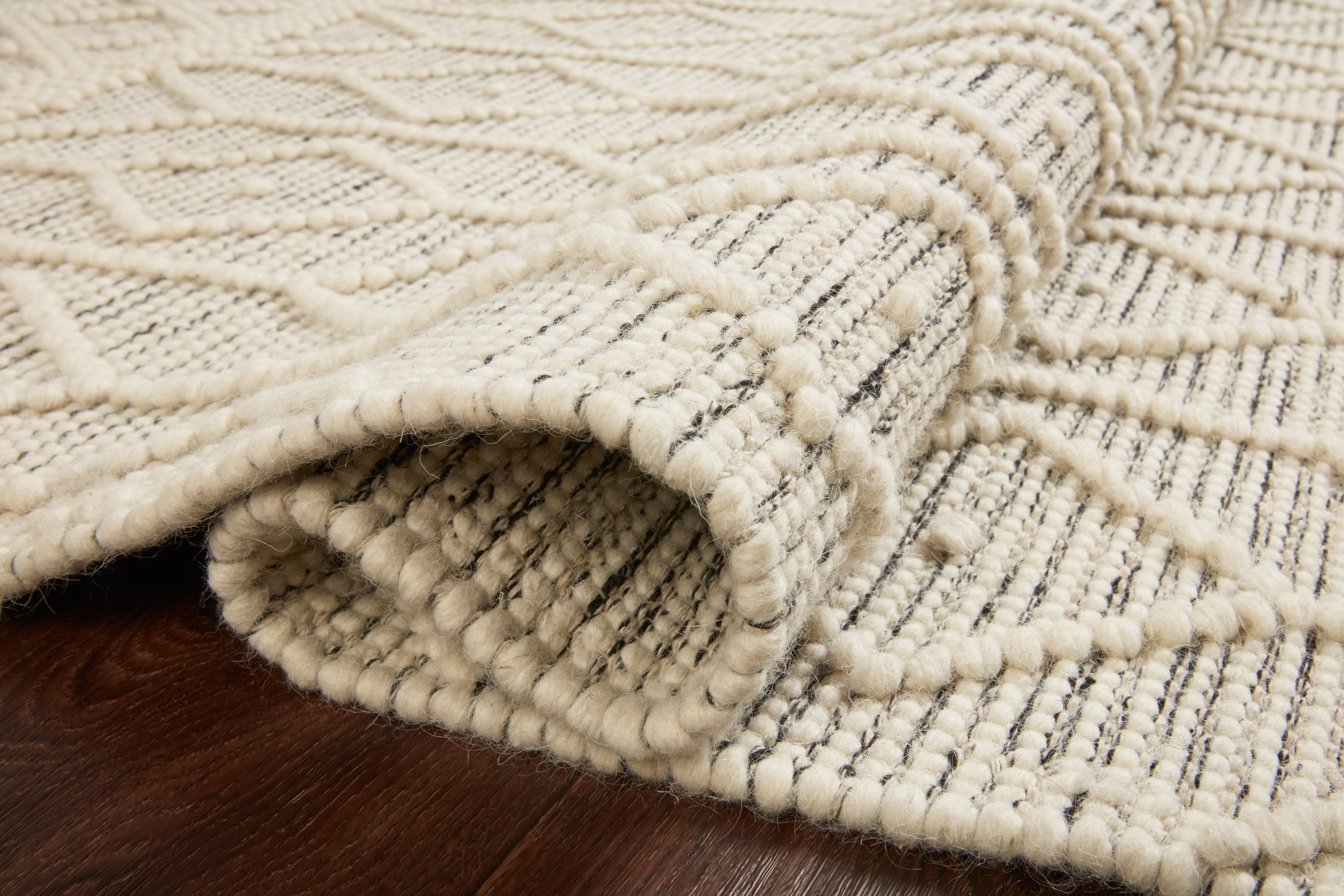 Loloi Noelle Ivory / Black Rug No.2 RUGS - wool Loloi