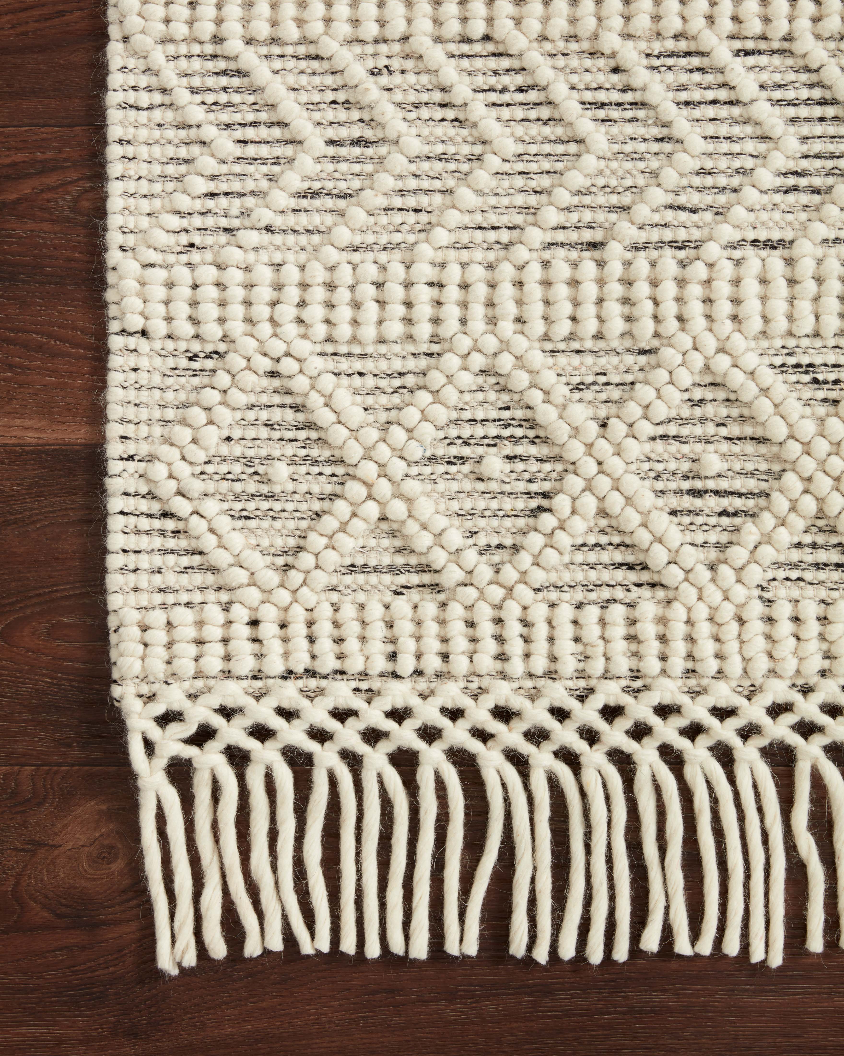 Loloi Noelle Ivory / Black Rug No.2 RUGS - wool Loloi