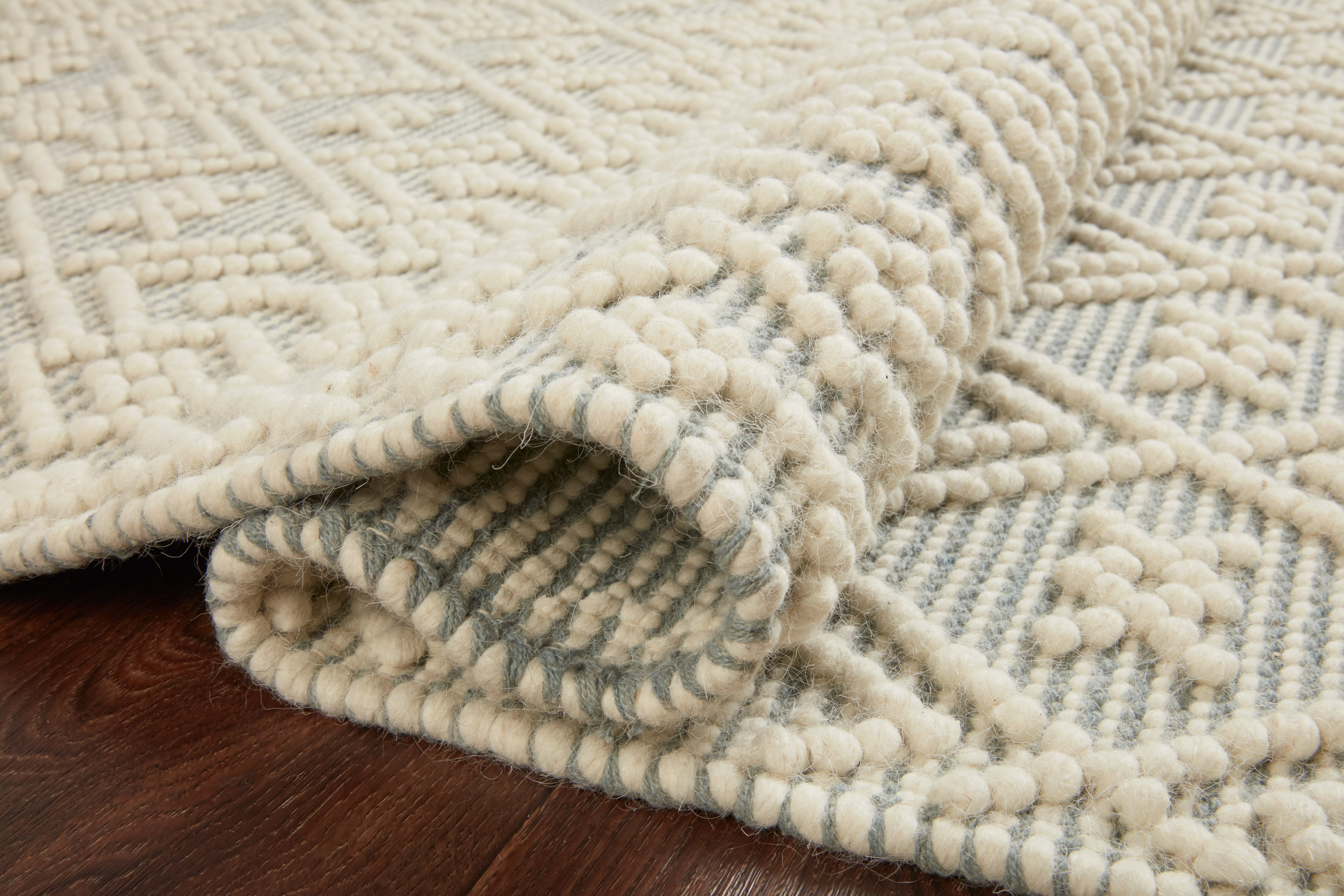 Loloi Noelle Ivory / Blue Rug No.2 RUGS - wool Loloi