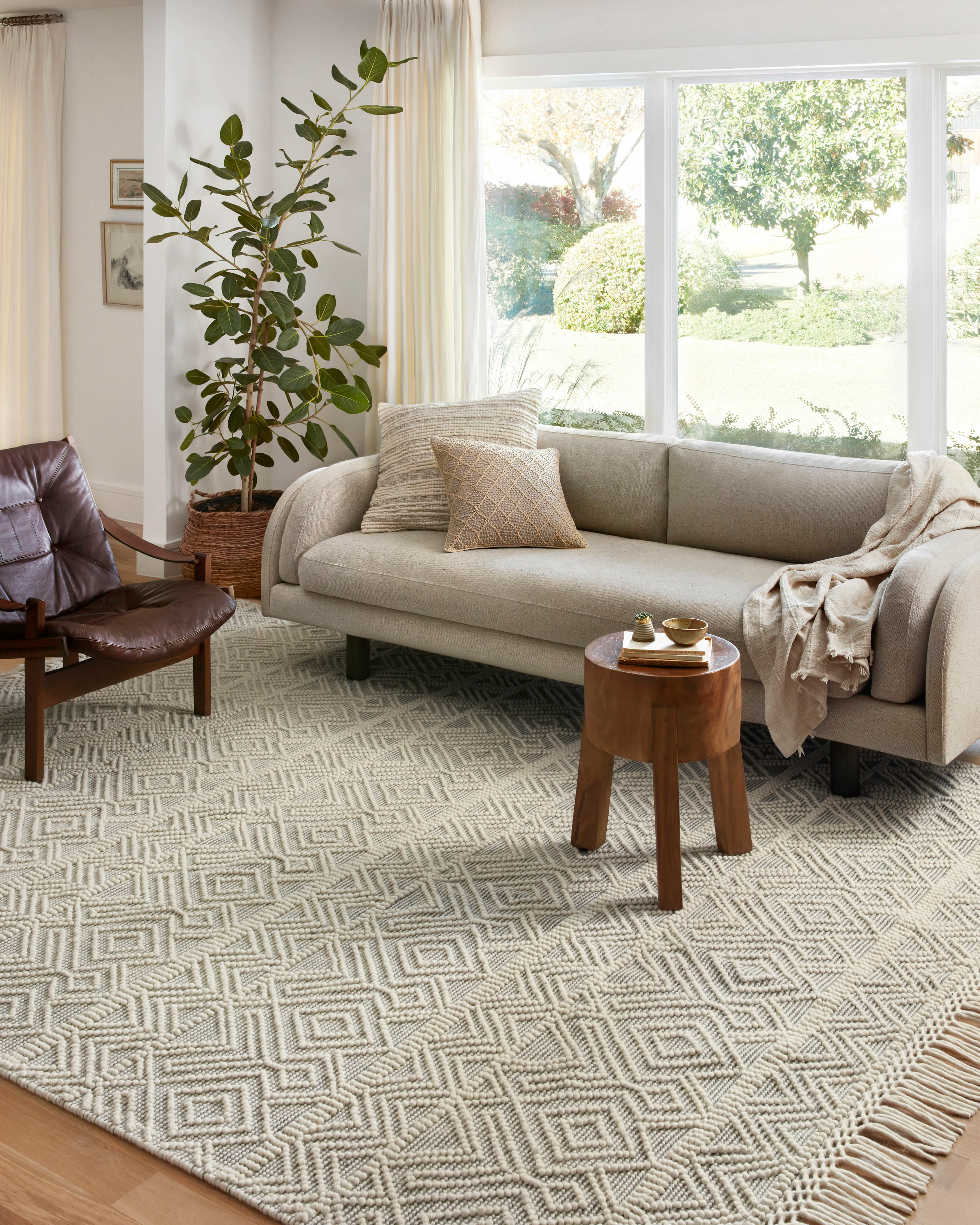 Loloi Noelle Ivory / Grey Rug RUGS - wool Loloi