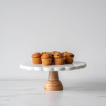 Marble Cake Stand with Scalloped Edge - Rug & Weave
