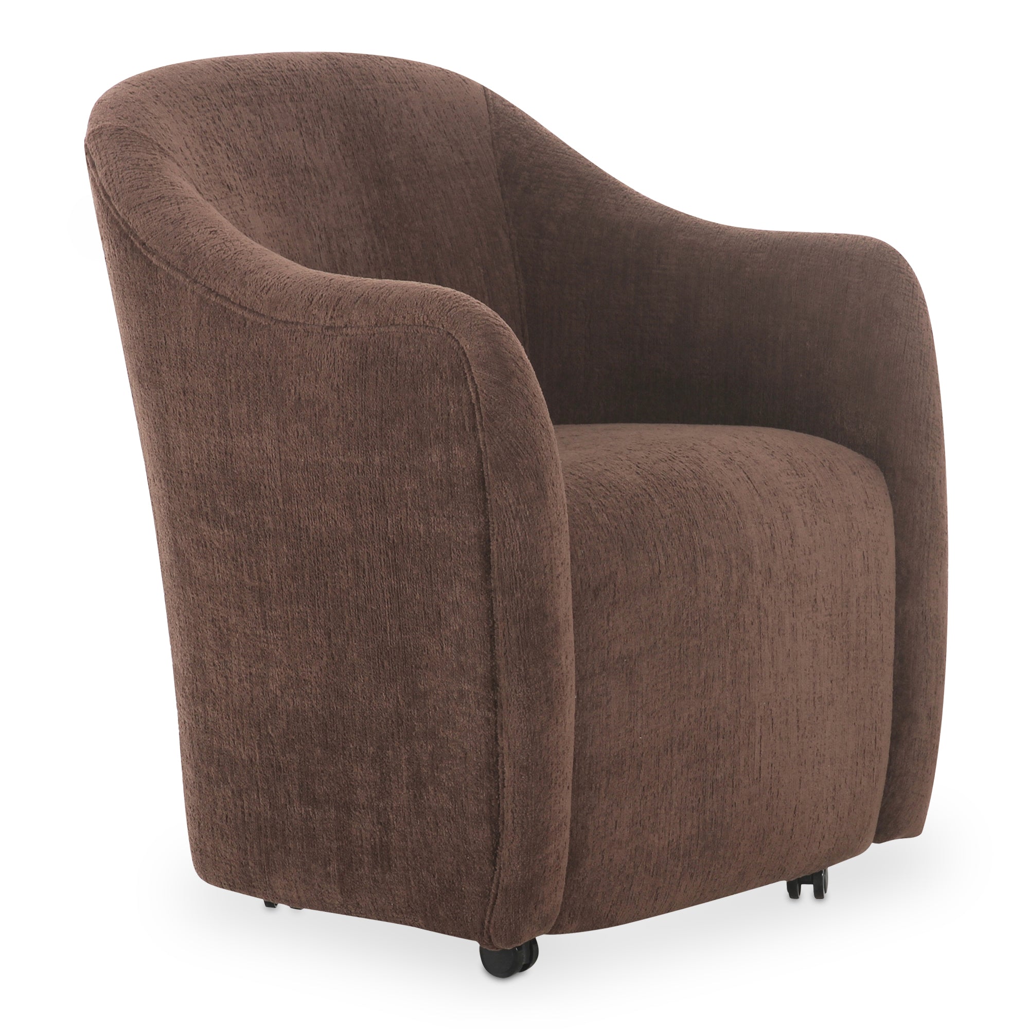 Draval Rolling Dining Chair FURNITURE - dining chair Moe's Furniture Brown